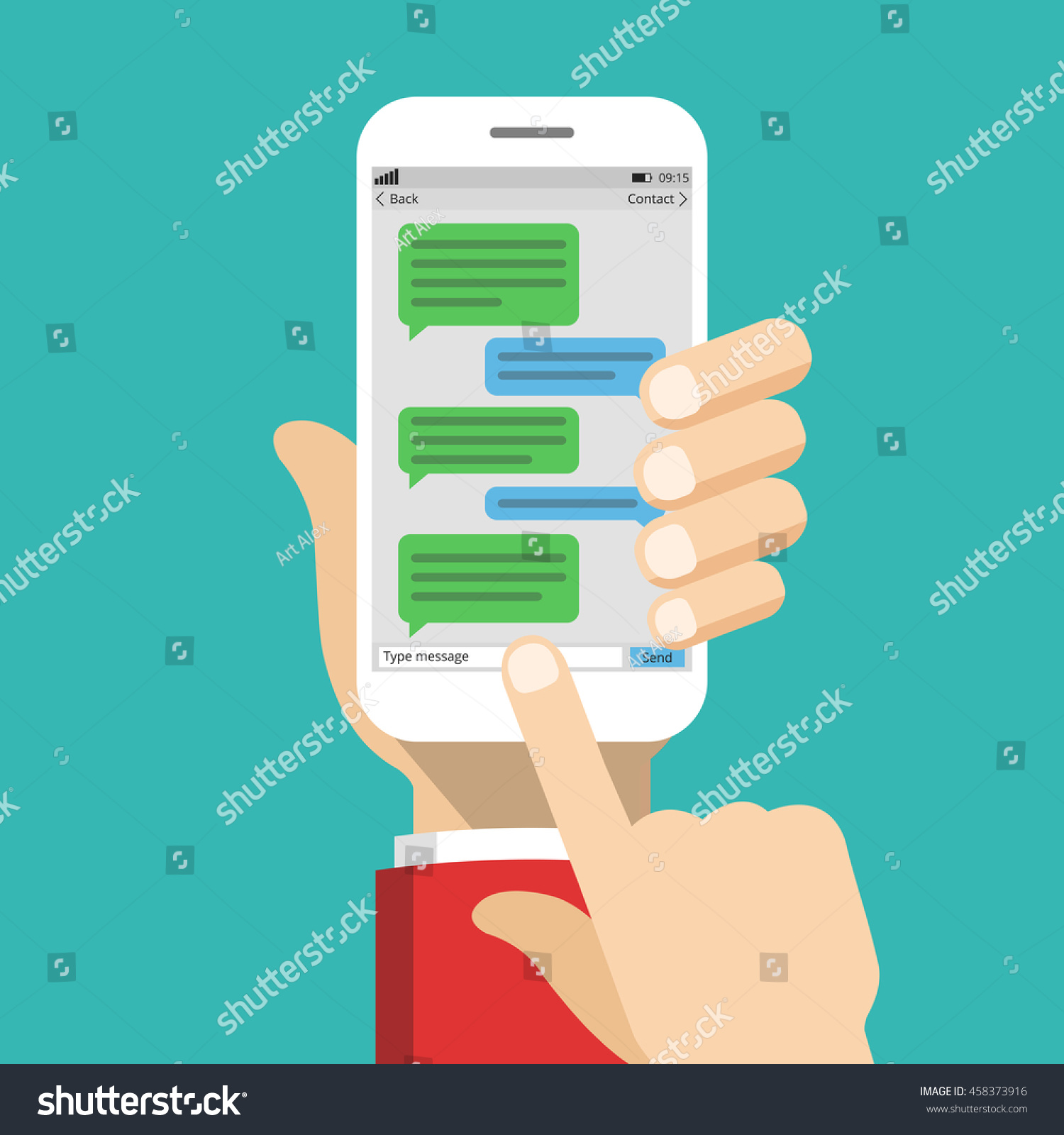 Text Messaging Concept On Screen Smartphone Stock Vector 458373916 ...