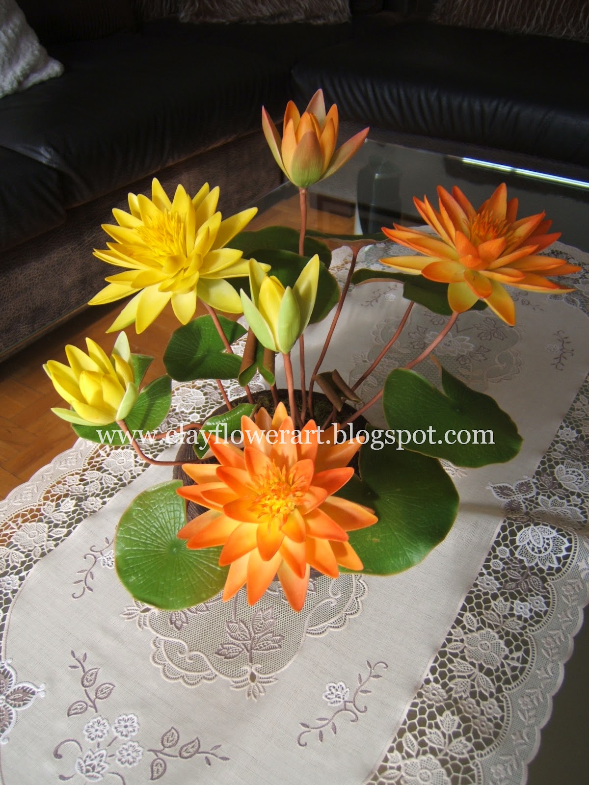 Water Lily - Thai Clay Flowers - Clay Flower Art