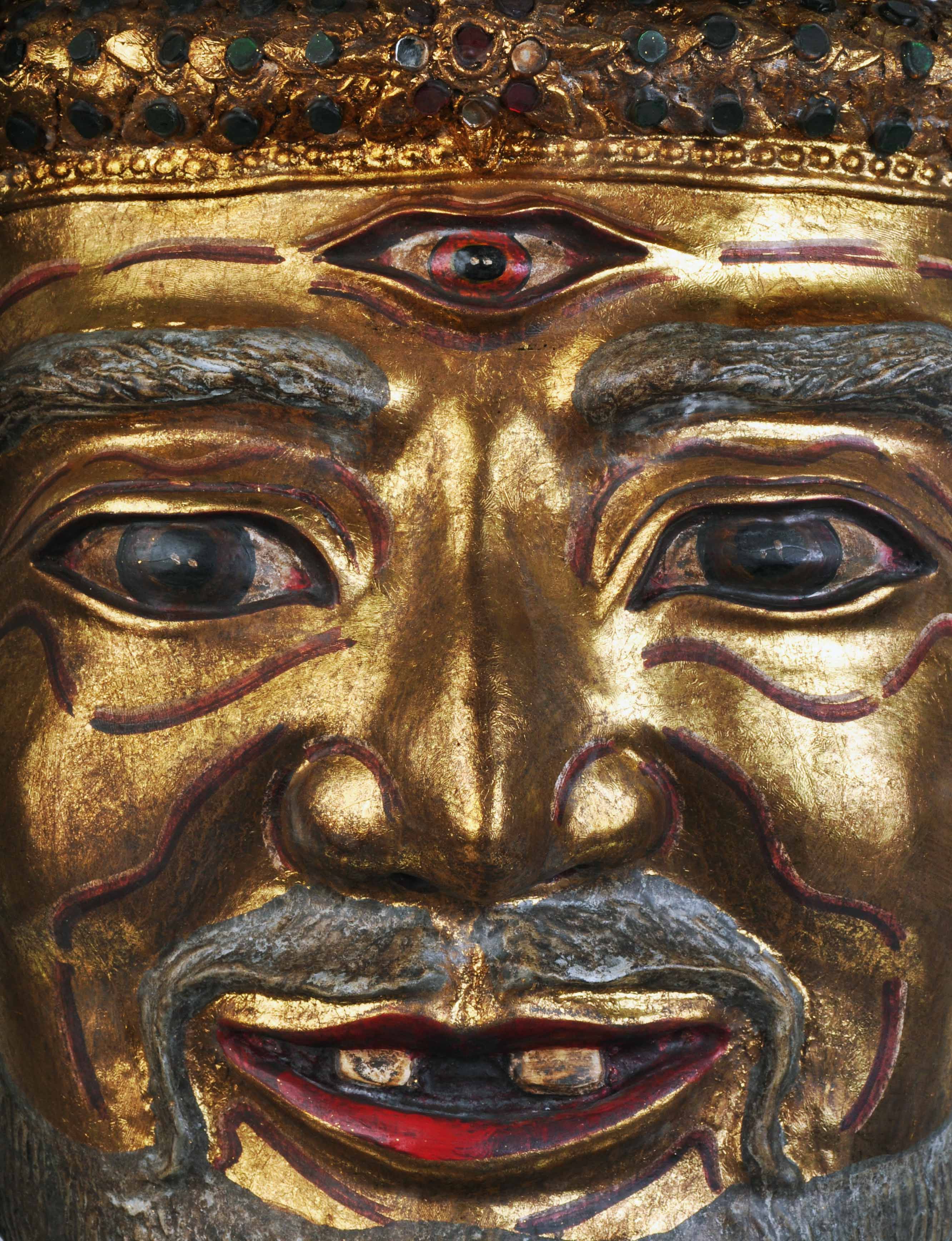 Thai Hermit mask with eye of Fire ( third eye ) - Private collection ...