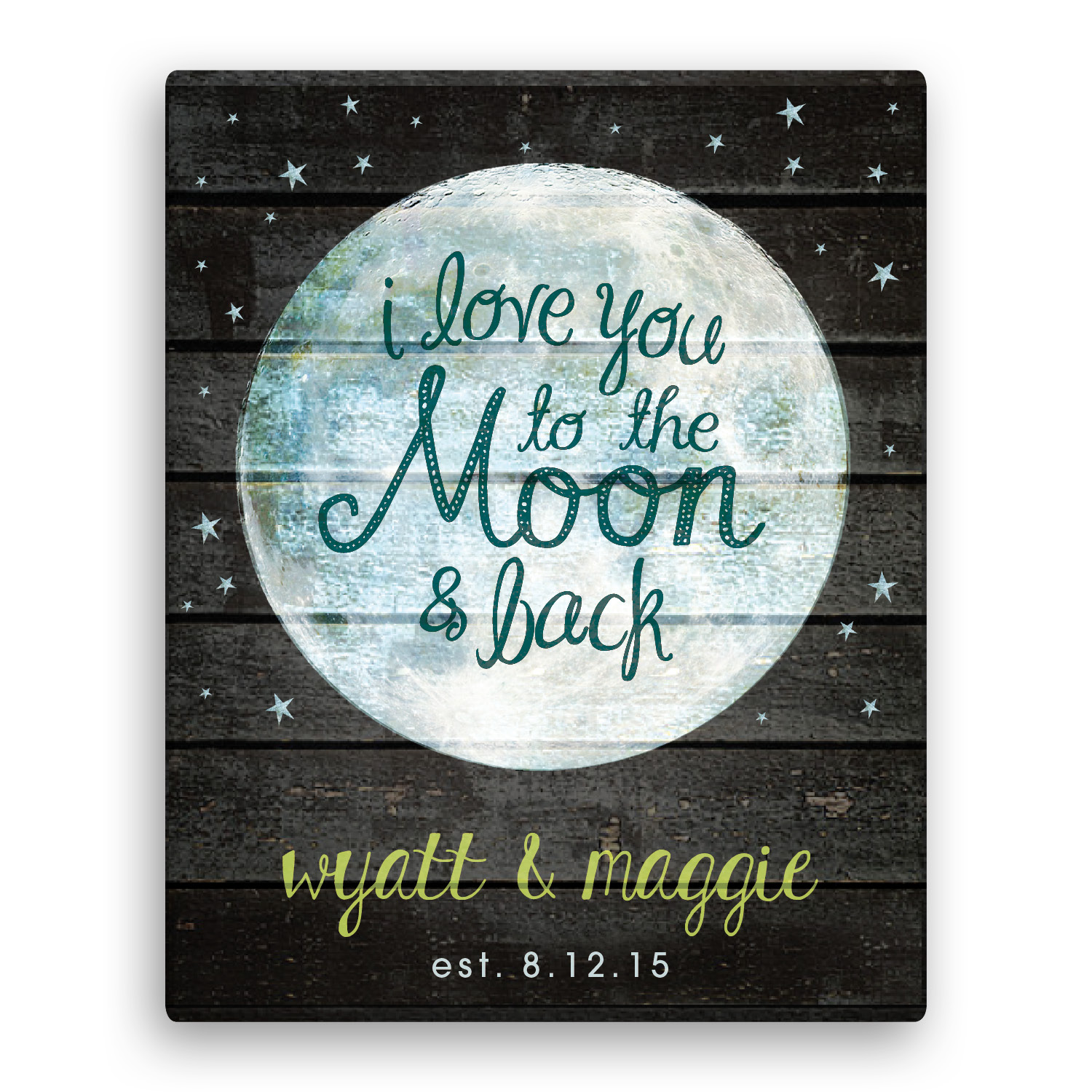 I Love You To The Moon and Back 11x14 Personalized Canvas ...
