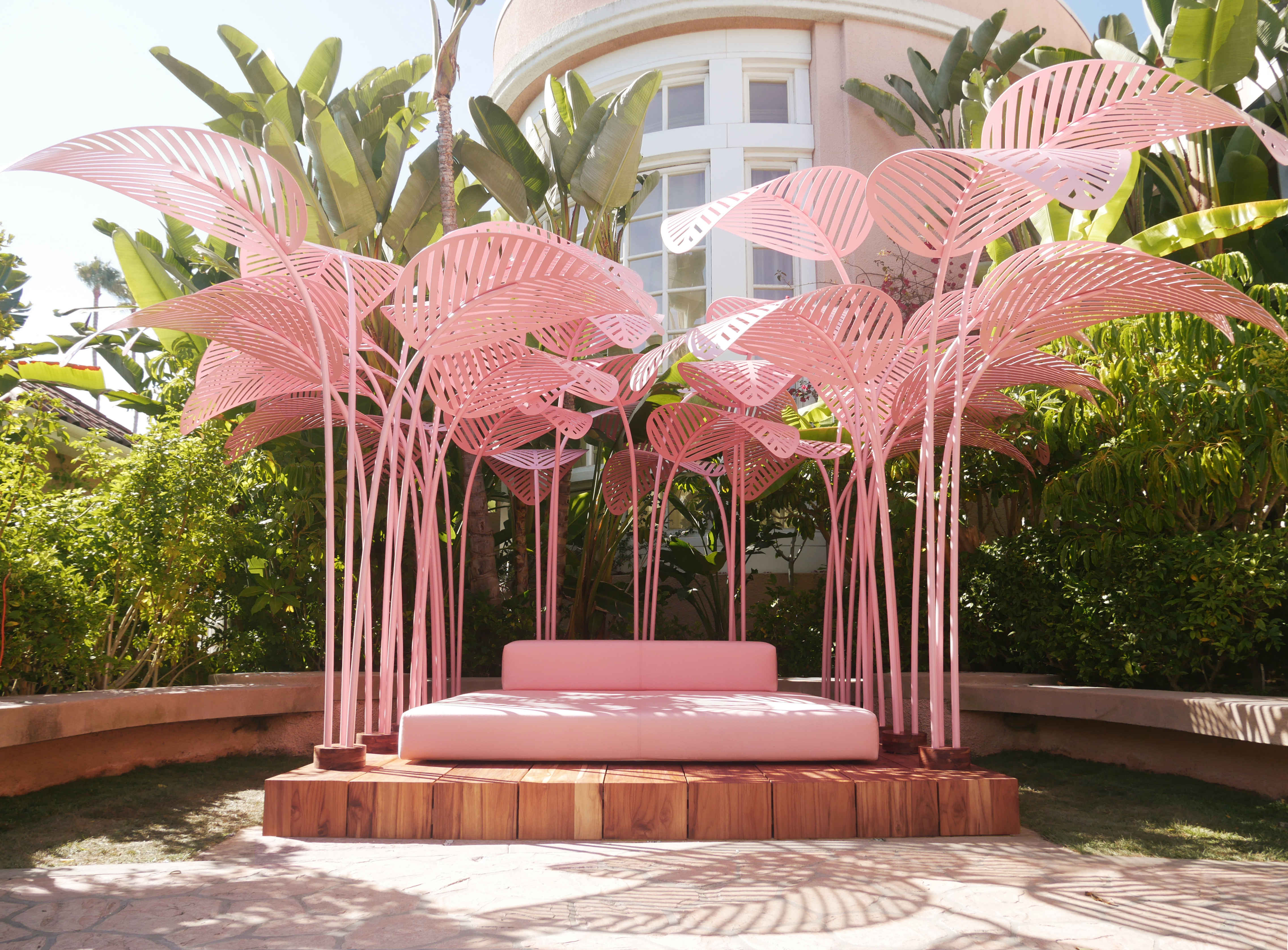 This amazing pink daybed can be found at the Beverly Hills Hotel