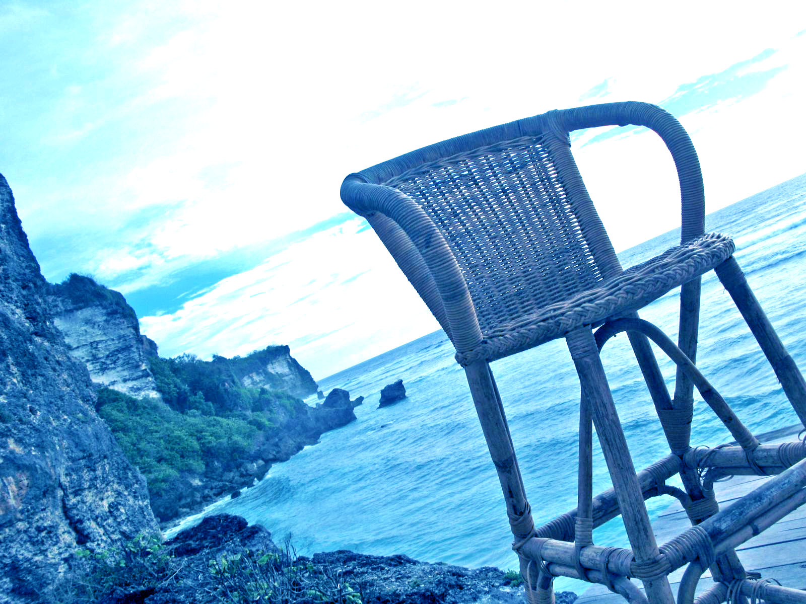 The chair above the sea photo