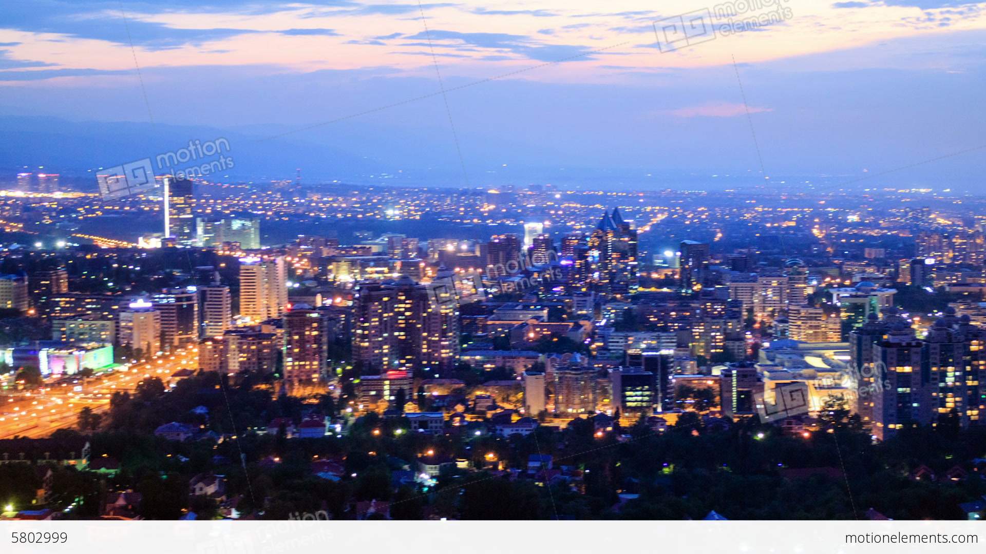 Night Over The City. Almaty, Kazakhstan Stock video footage | 5802999