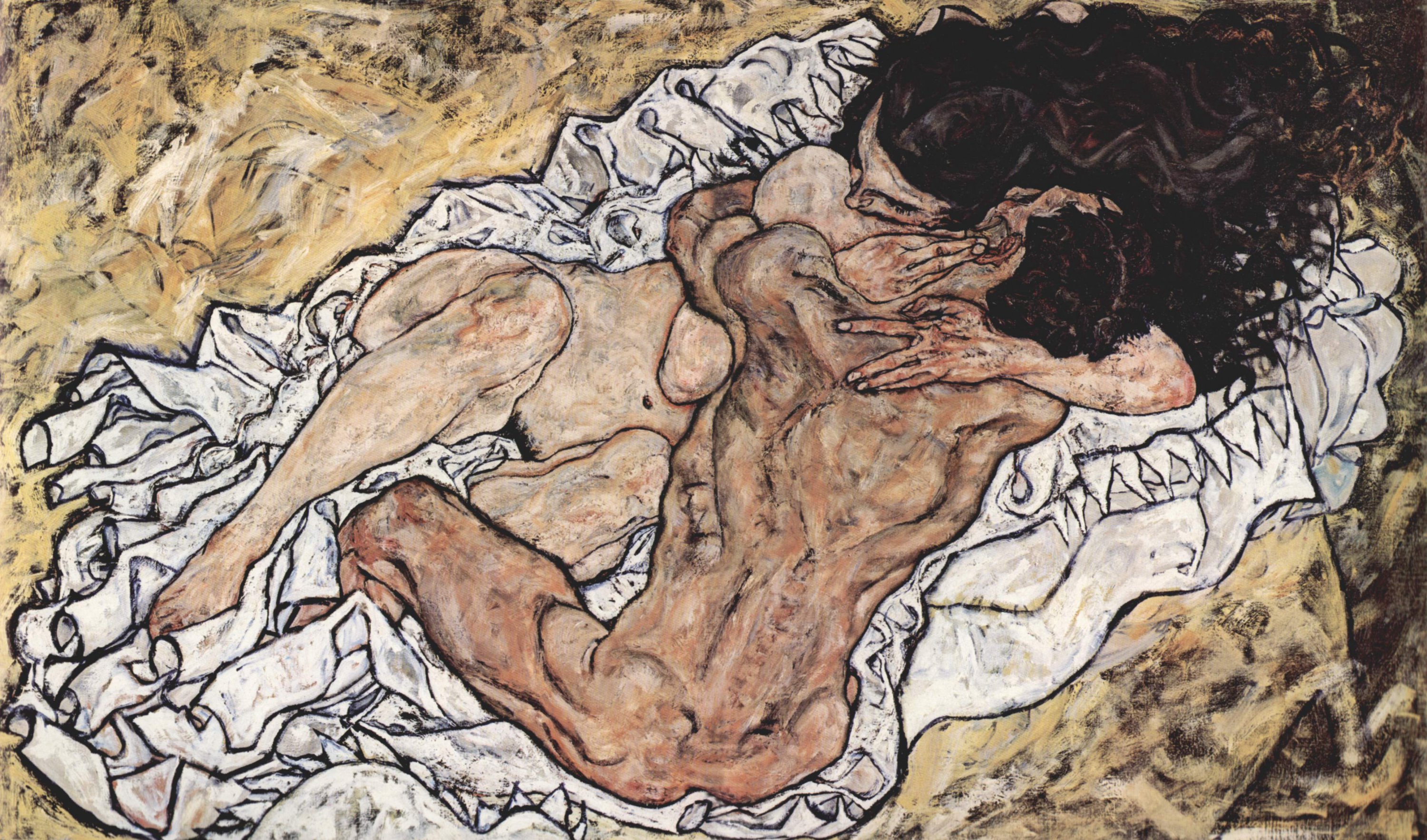 Egon Schiele - The Embrace, 1917 | Trivium Art History