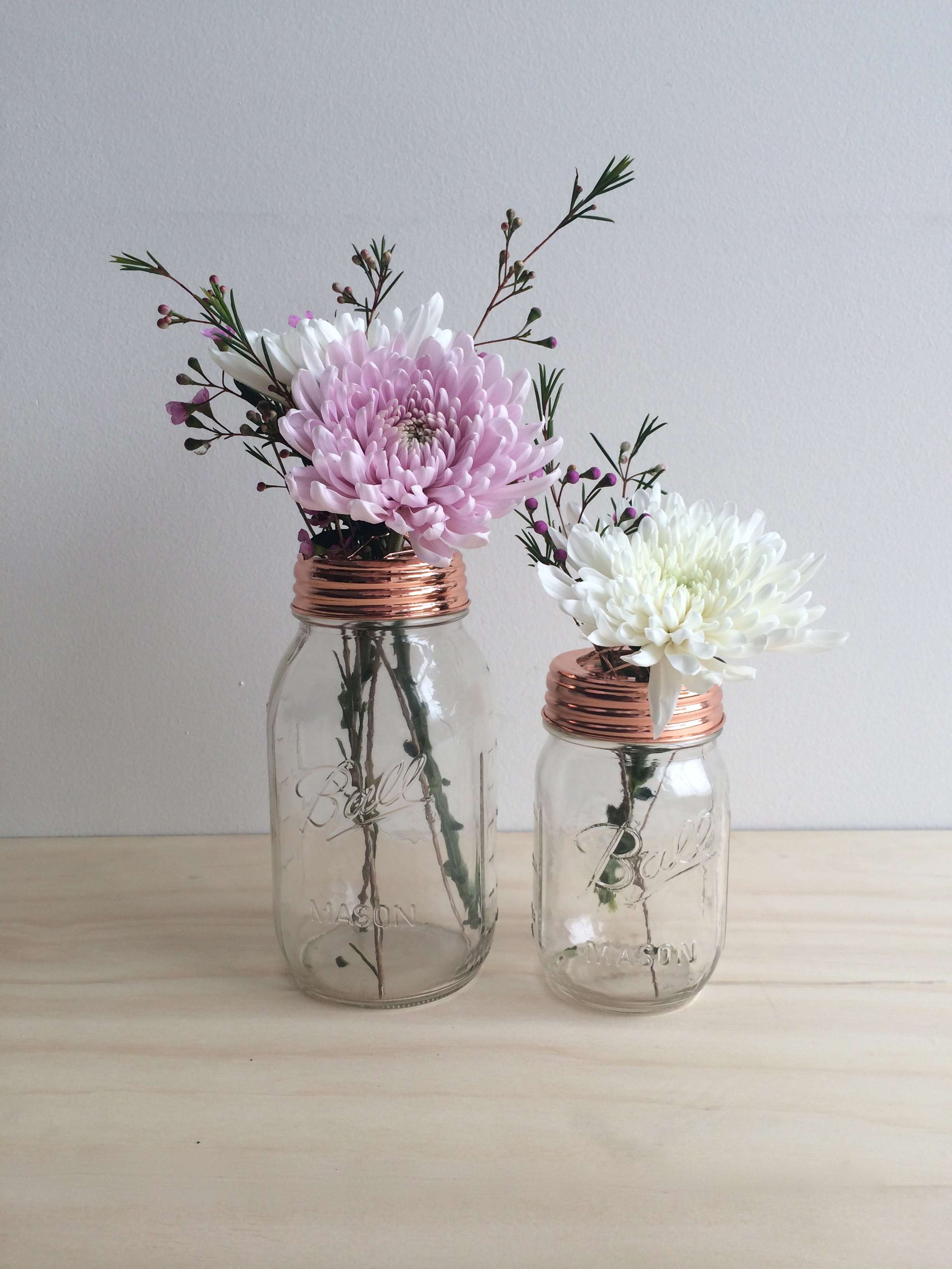 Copper Ball Mason Flower Jar - 500ml - Rainy Sunday