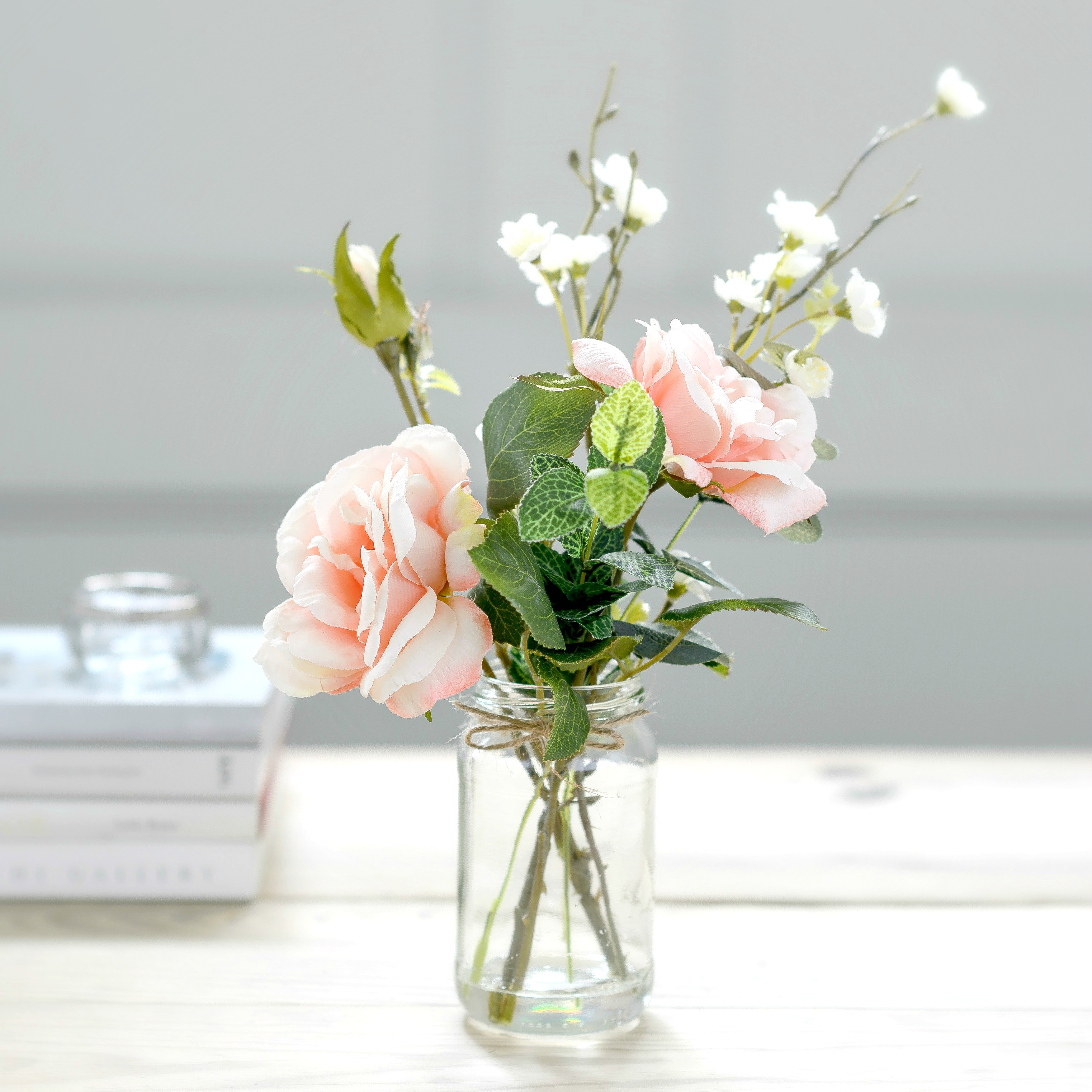 Faux Flower ~ Blossom & Peach Rose Jar | Flower Studio Shop