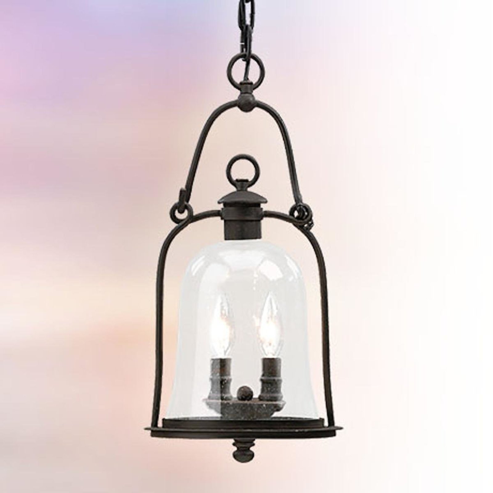 Glass Bell Outdoor Hanging Lantern- 2 Light - Shades of Light