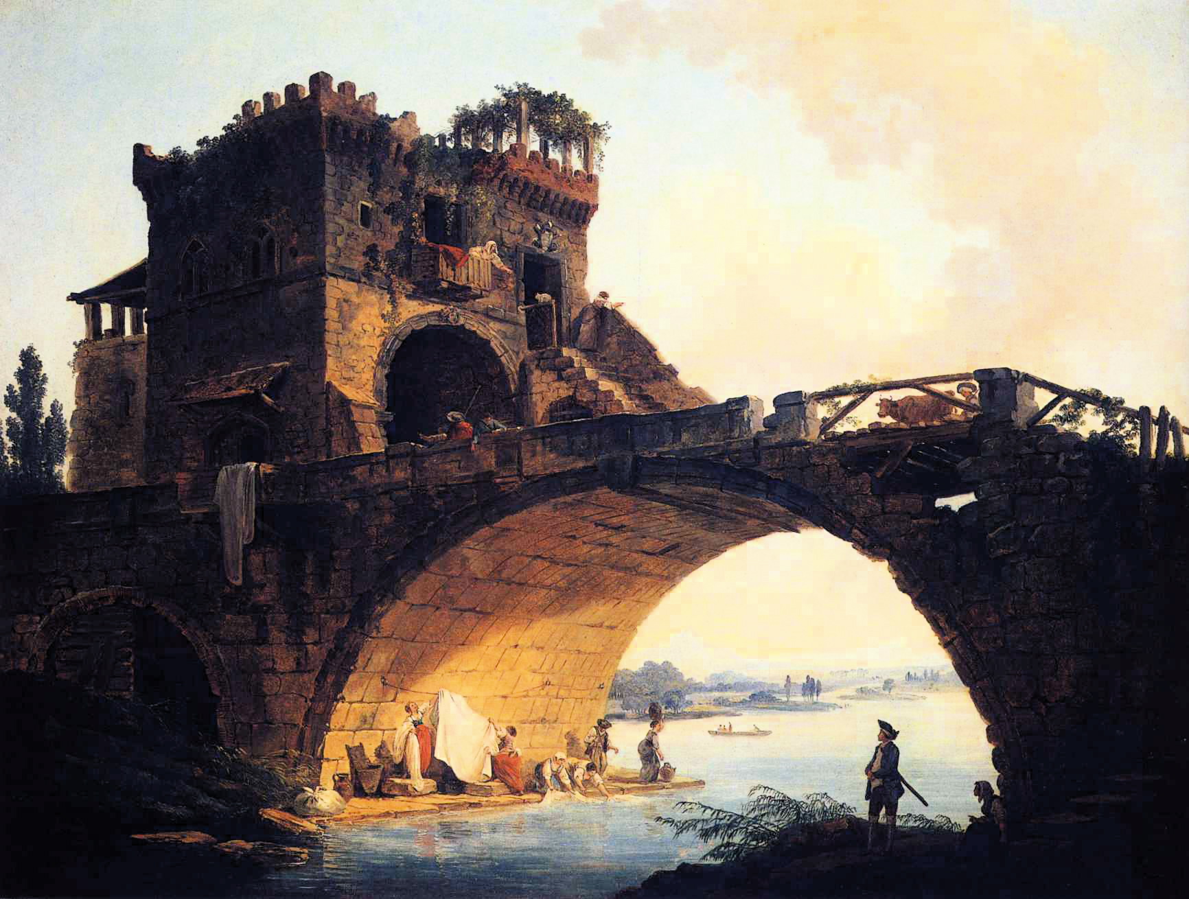 File:Hubert Robert - The Old Bridge.JPG - Wikimedia Commons