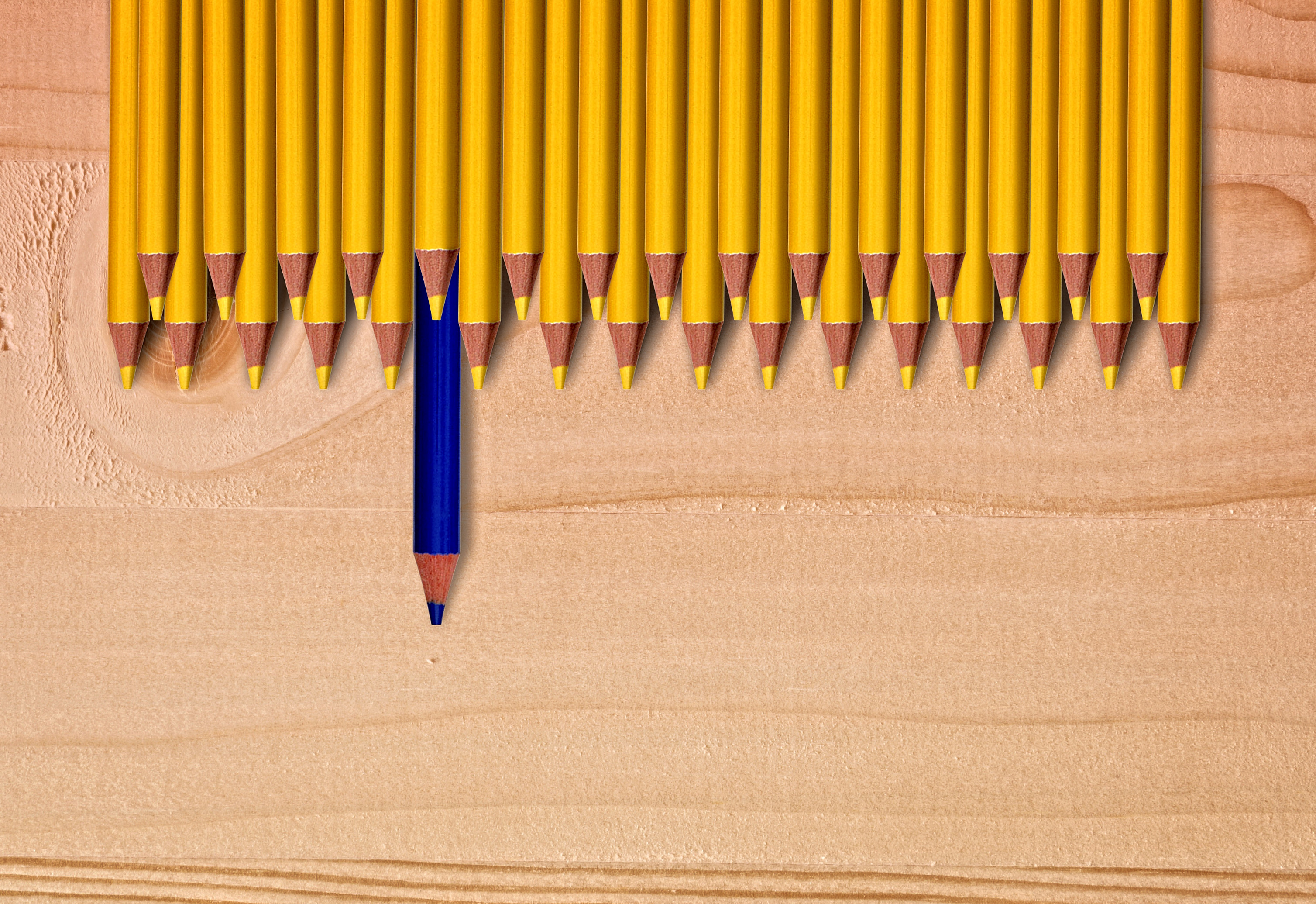The one standing out - Concept of individuality, Abstract, Pen, Single, Sharpened, HQ Photo