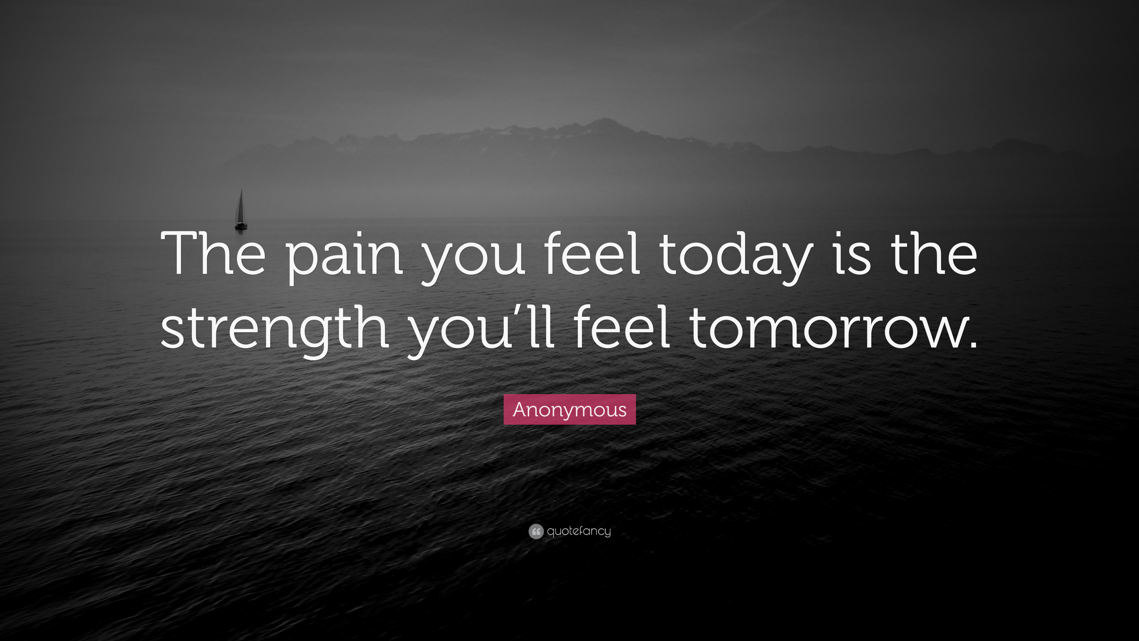 Anonymous Quote: “The pain you feel today is the strength you'll ...