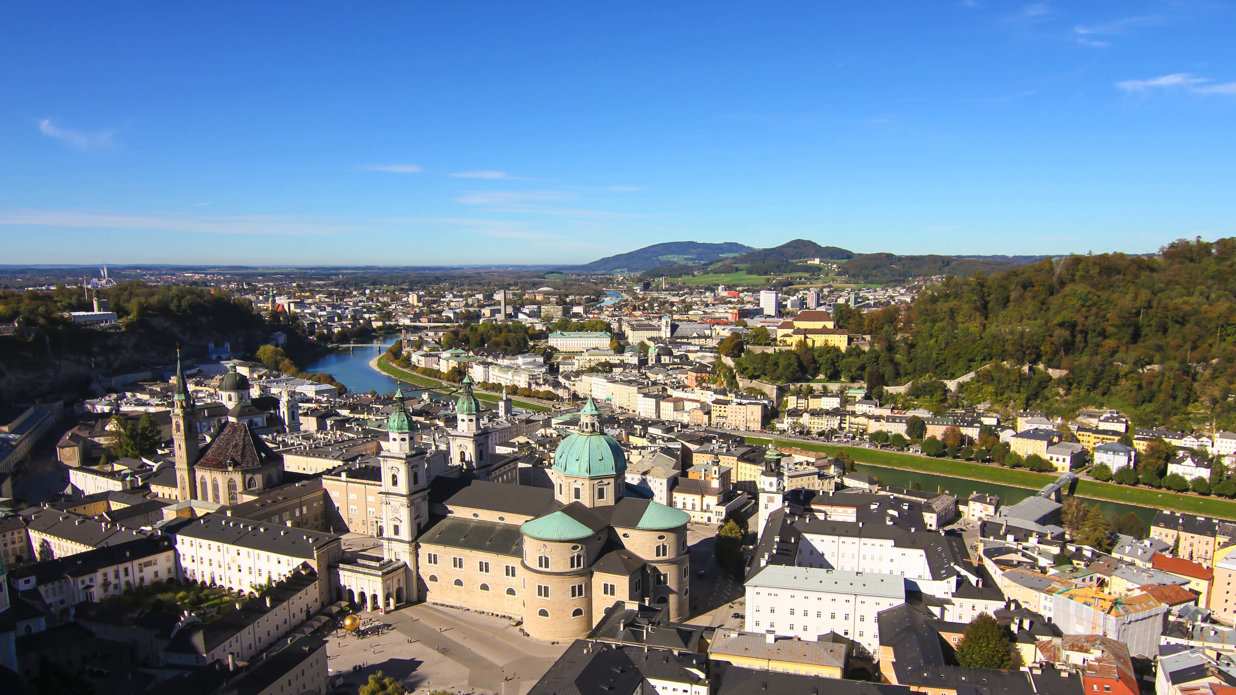 Timelapse of the panorama of Salzburg Stock Video Footage - Videoblocks