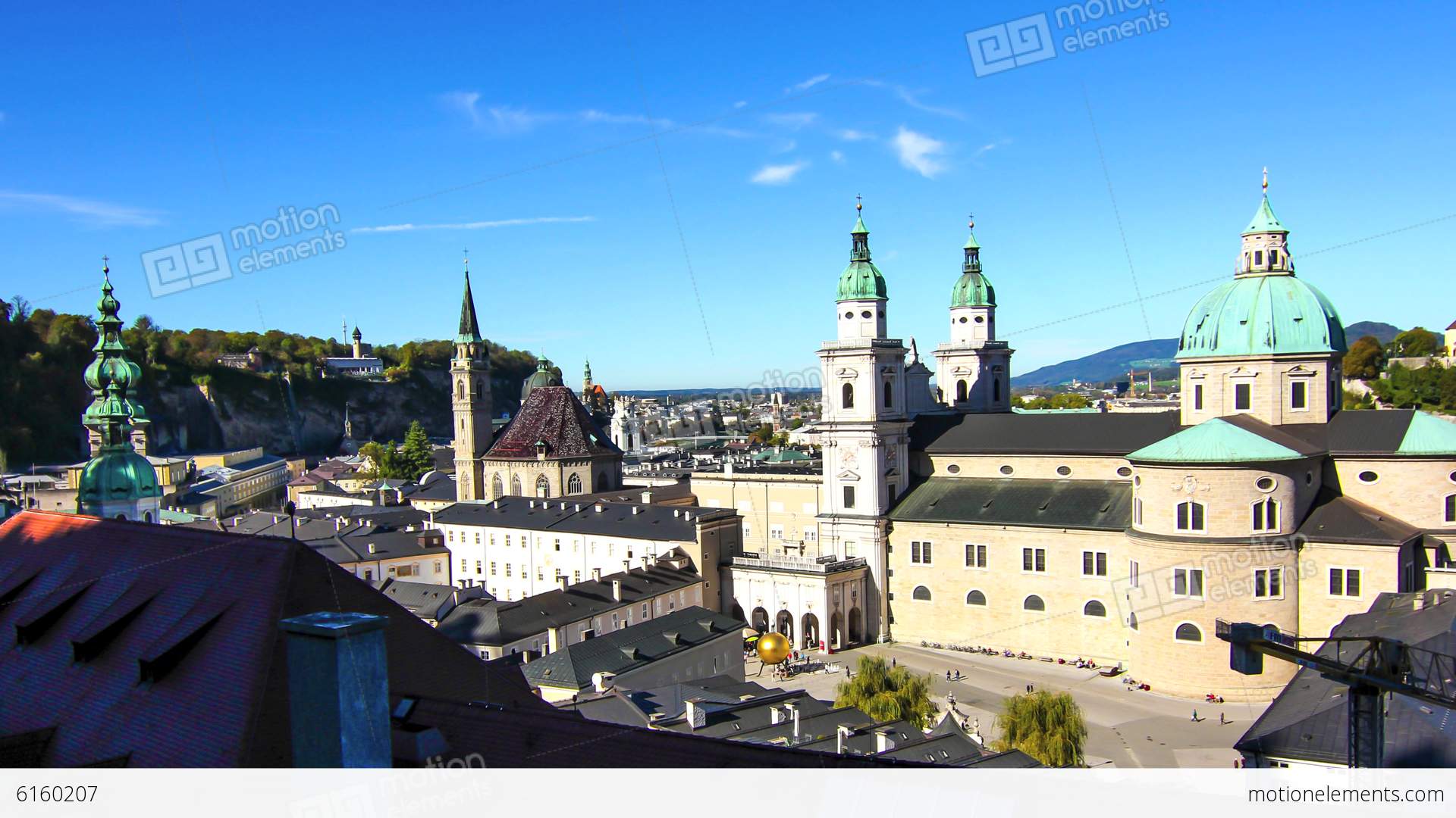 Timelapse Of The Panorama Of Salzburg Stock video footage | 6160207