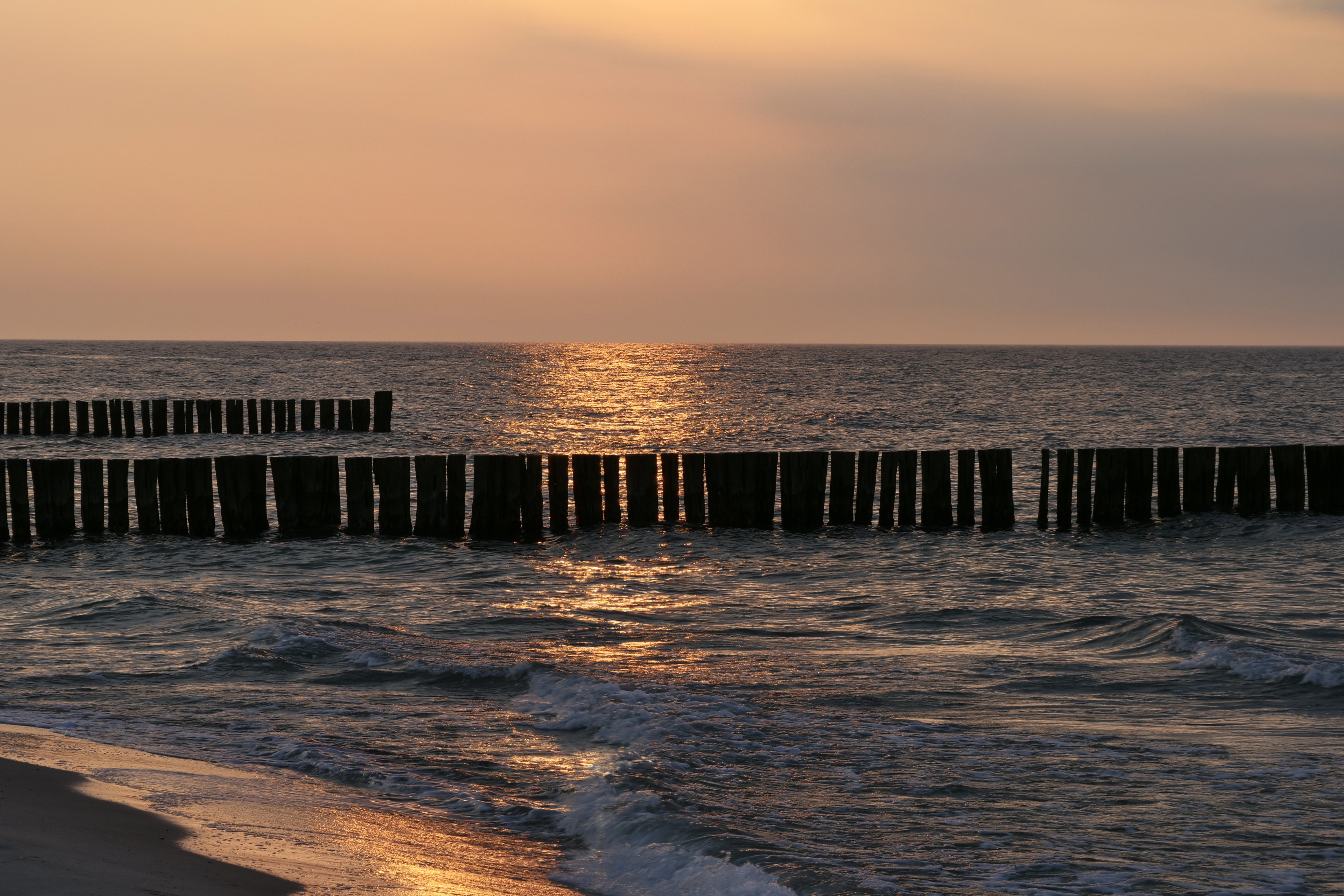 Sunset dusk on the pier and water image - Free stock photo - Public ...