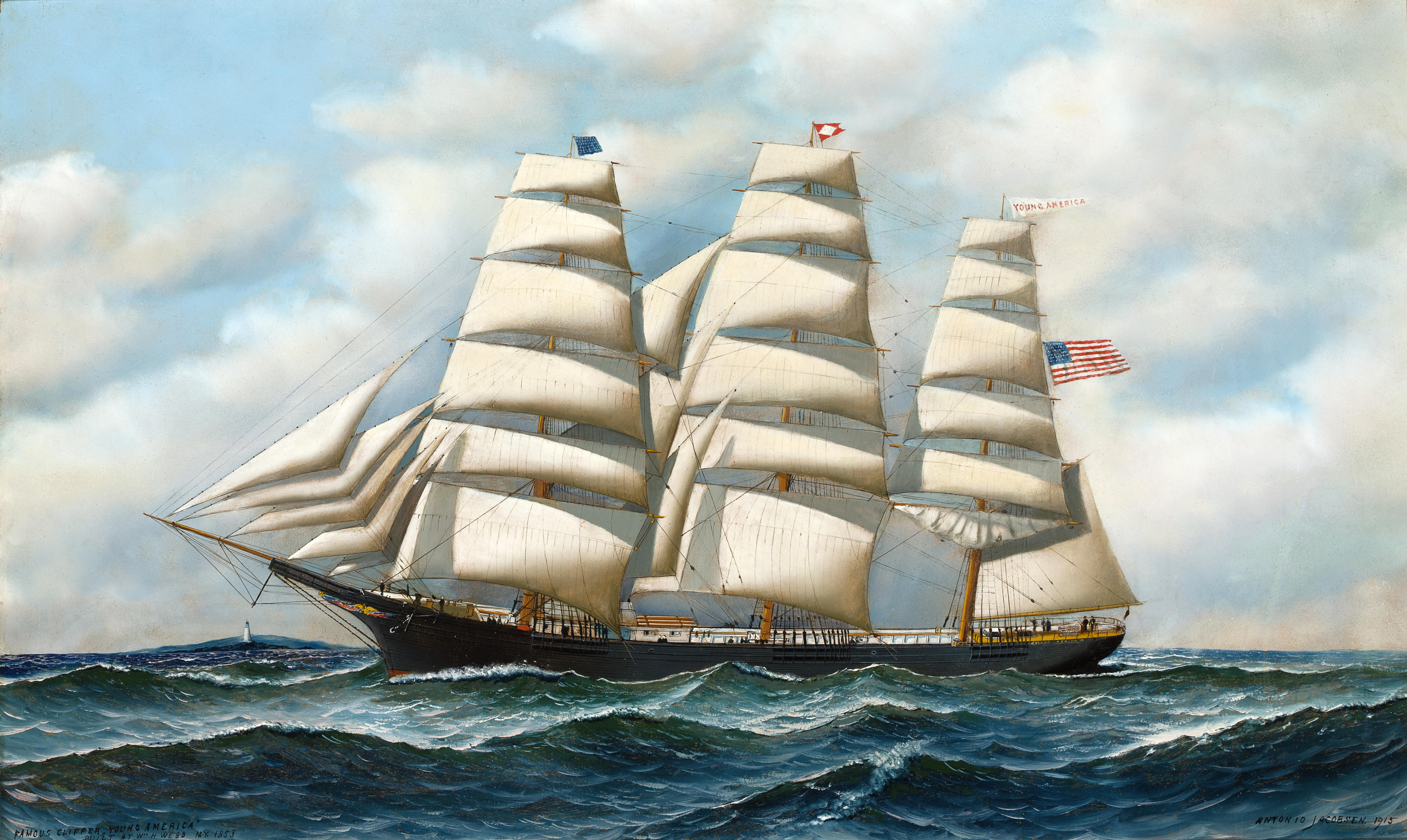 File:Antonio Jacobsen - The ship Young America at sea.jpg ...