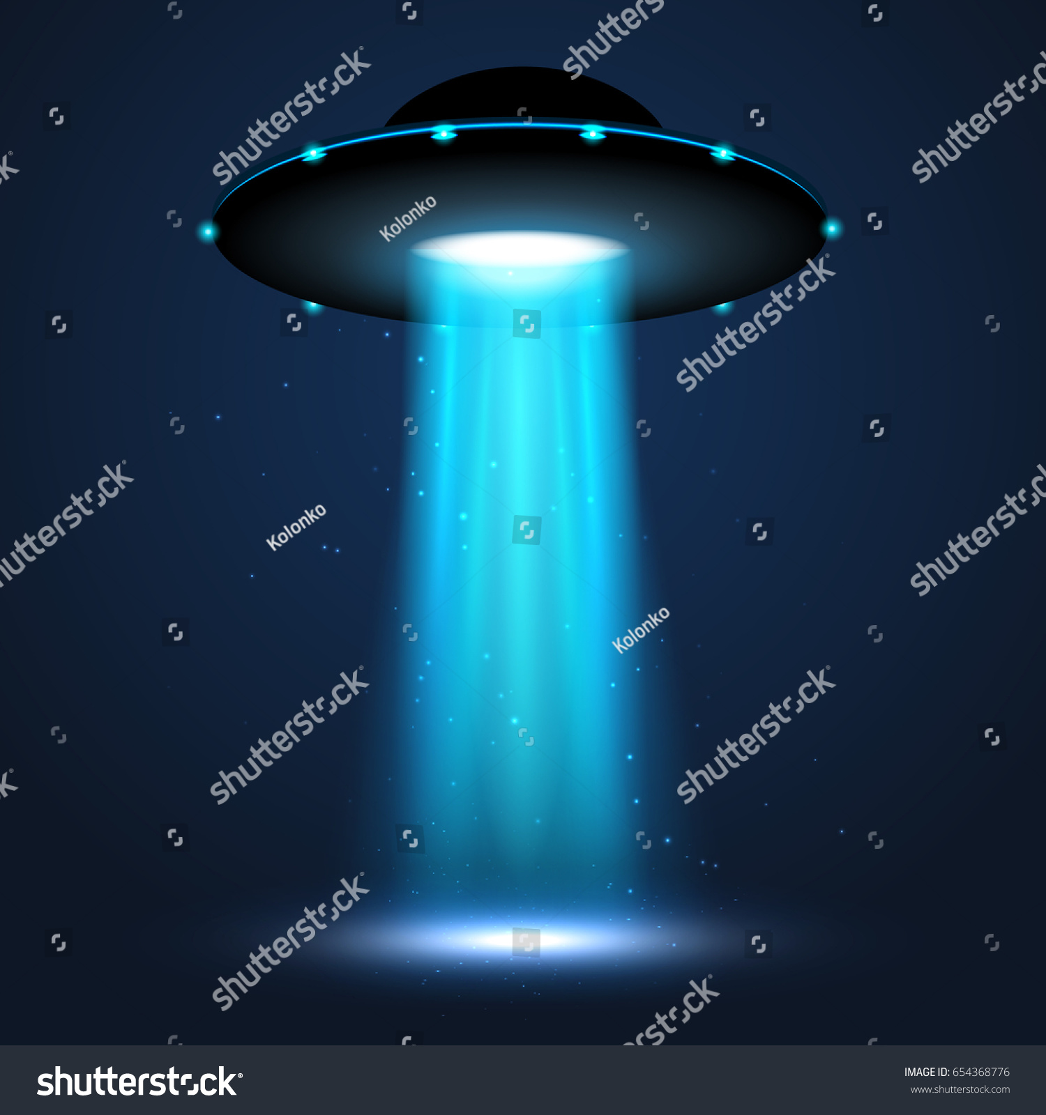 Ufo Light Beam Alien Transport Futuristic Stock Vector (2018 ...