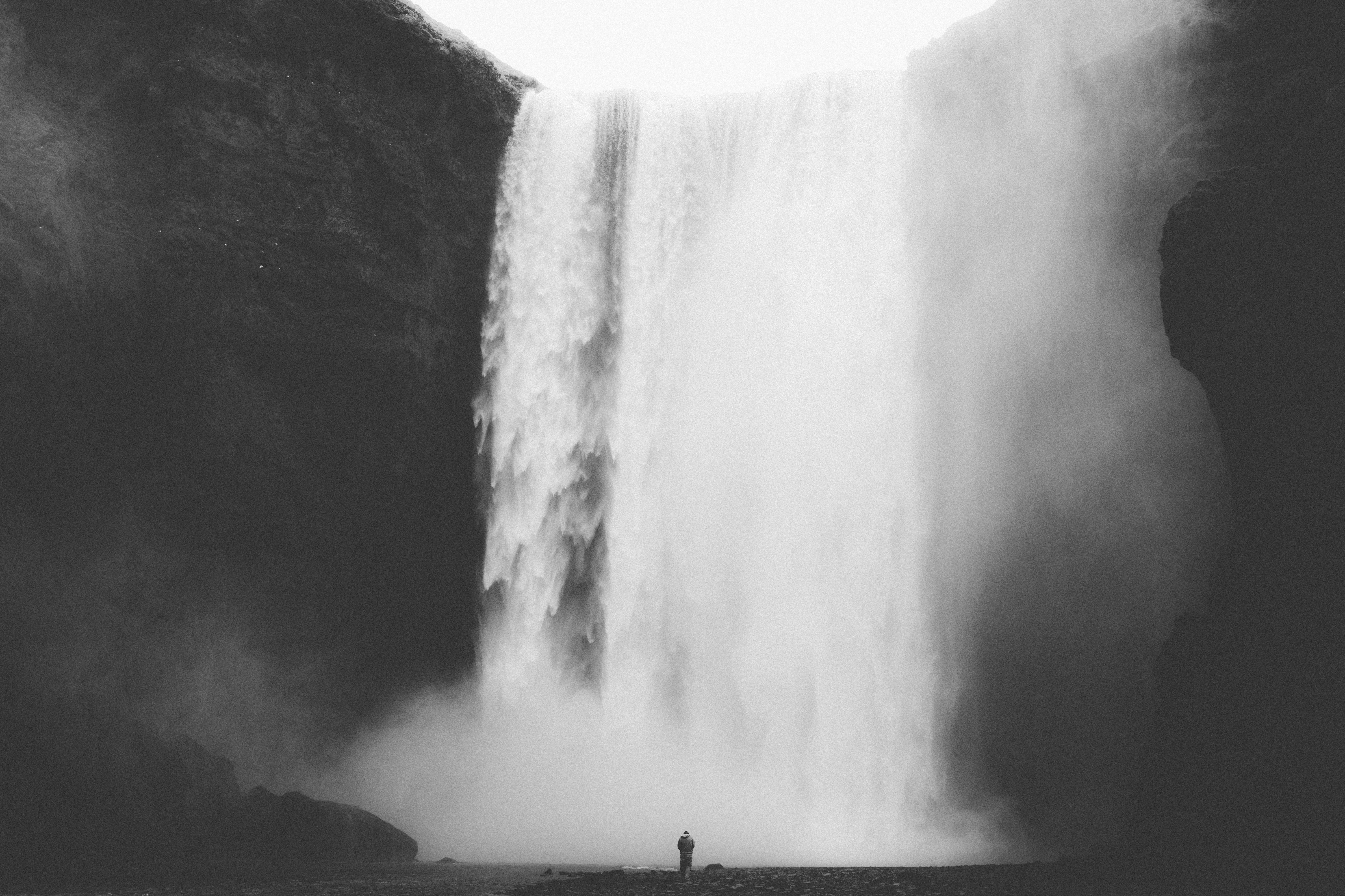 The Waterfall, Adventure, Alone, Fall, Iceland, HQ Photo
