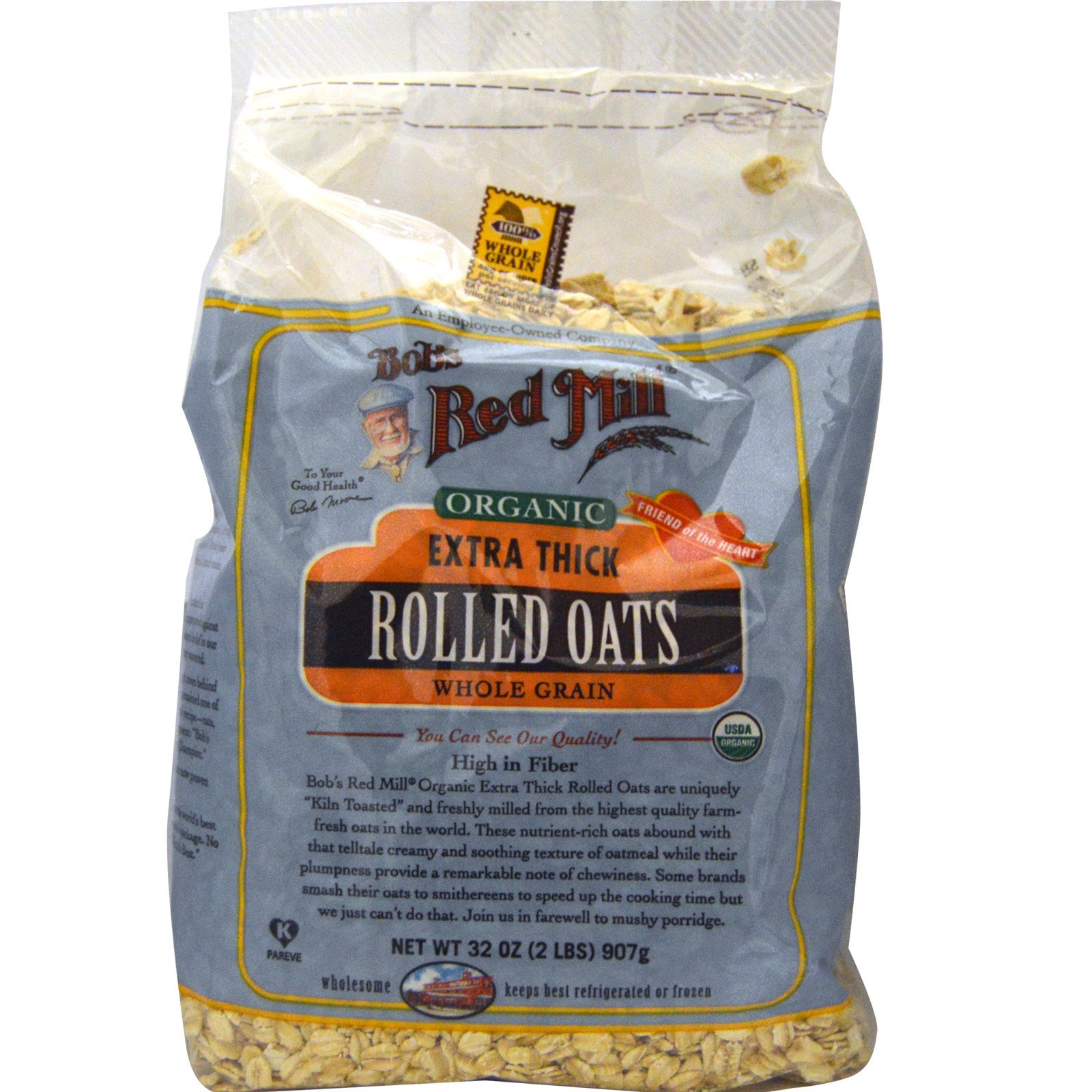 Bob's Red Mill, Organic, Extra Thick Rolled Oats, 32 oz (907 g ...