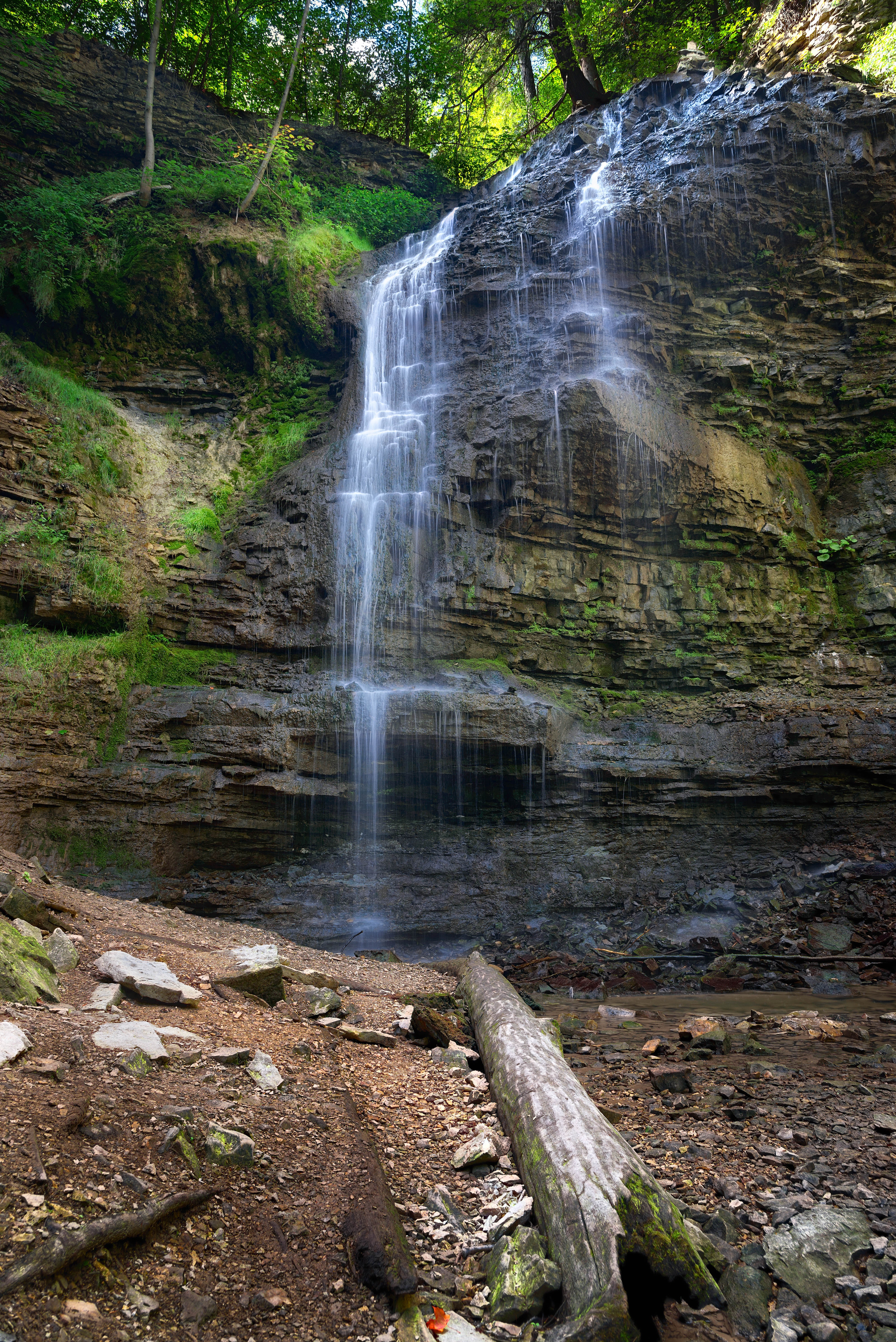 Thin Waterfall, Fall, Stone, Waterfall, Water, HQ Photo