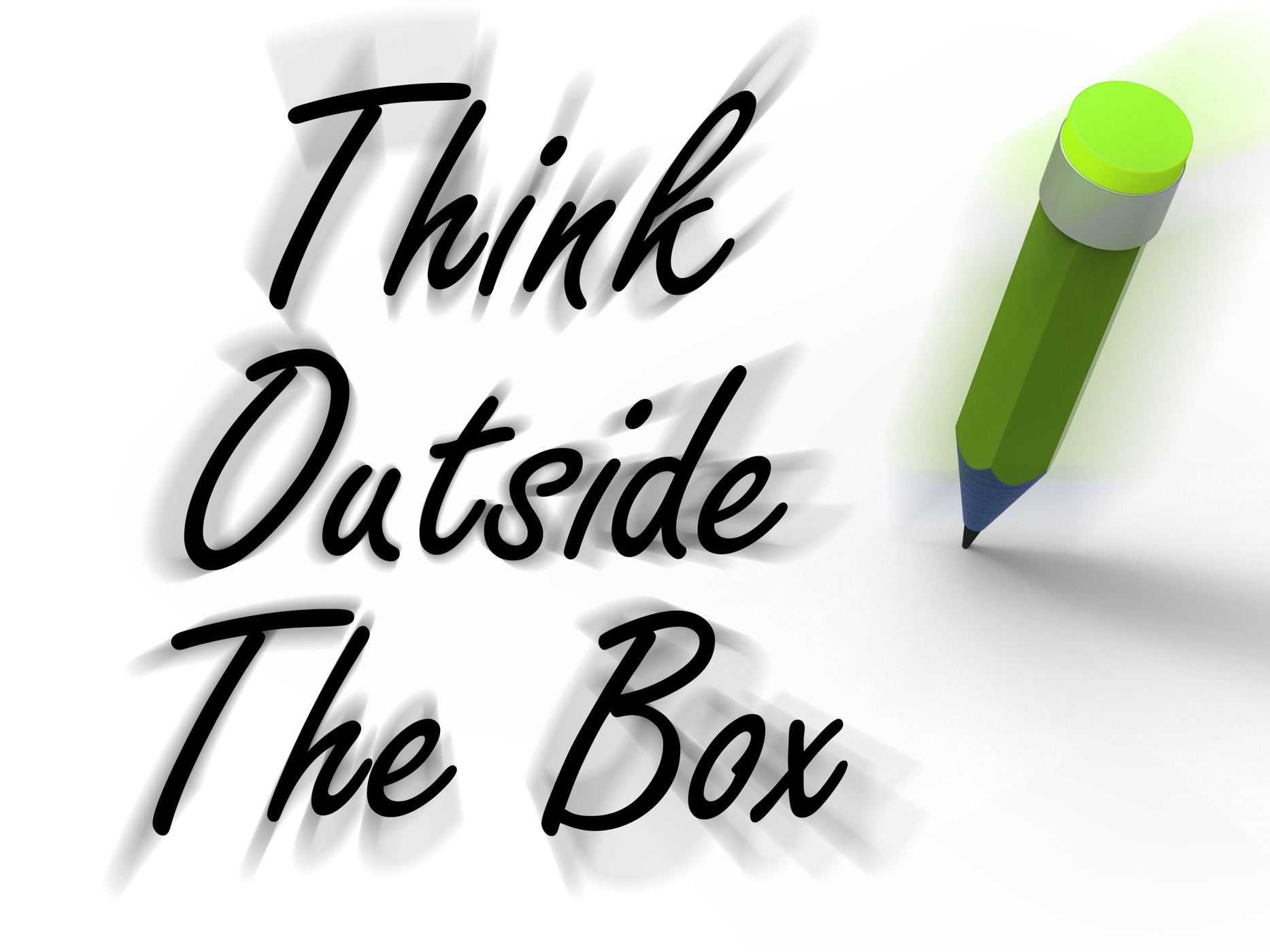Think outside the box displays creativity and imagination photo