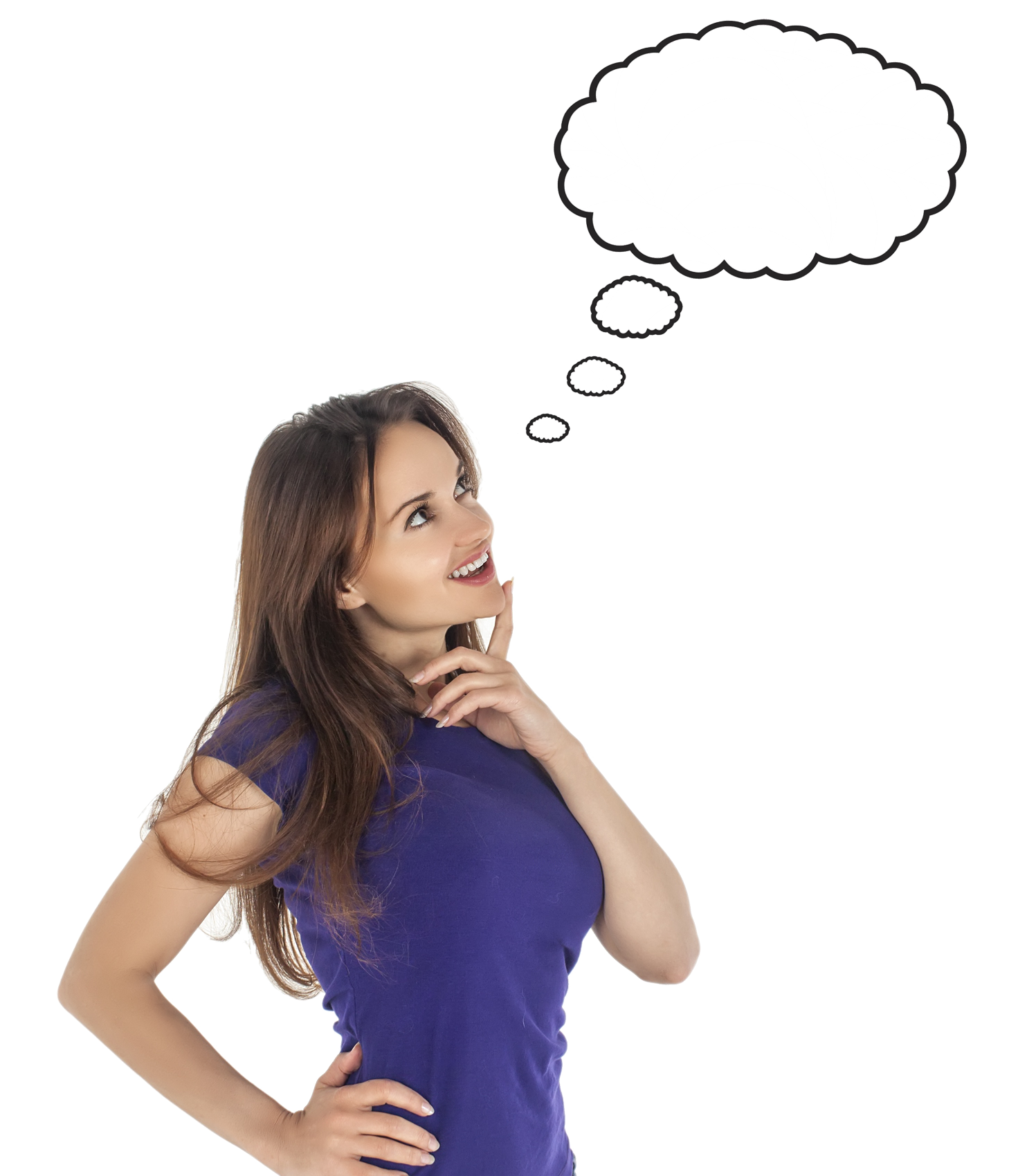 Cute Thinking Woman PNG | PNG Mart