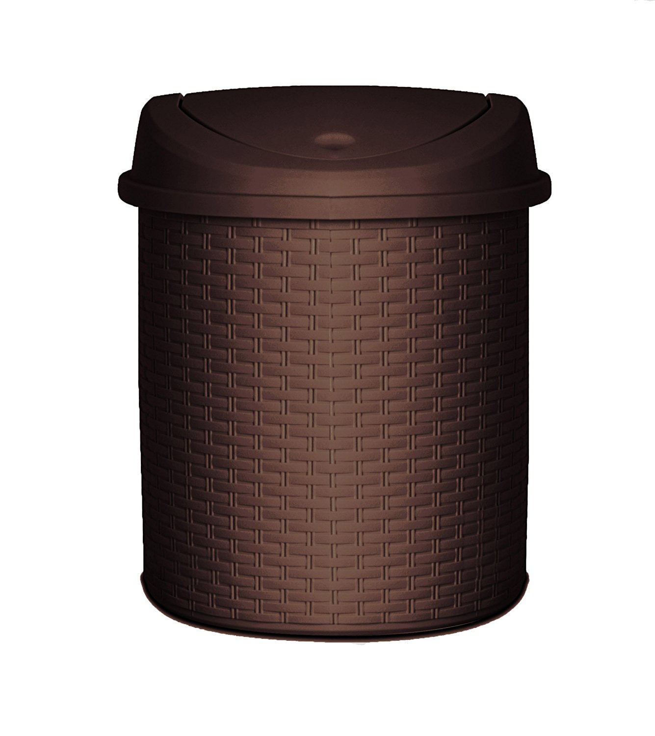 outlet 22 Qt. Swing Top Half Moon Thrash Can (Brown) - ipuanl ...