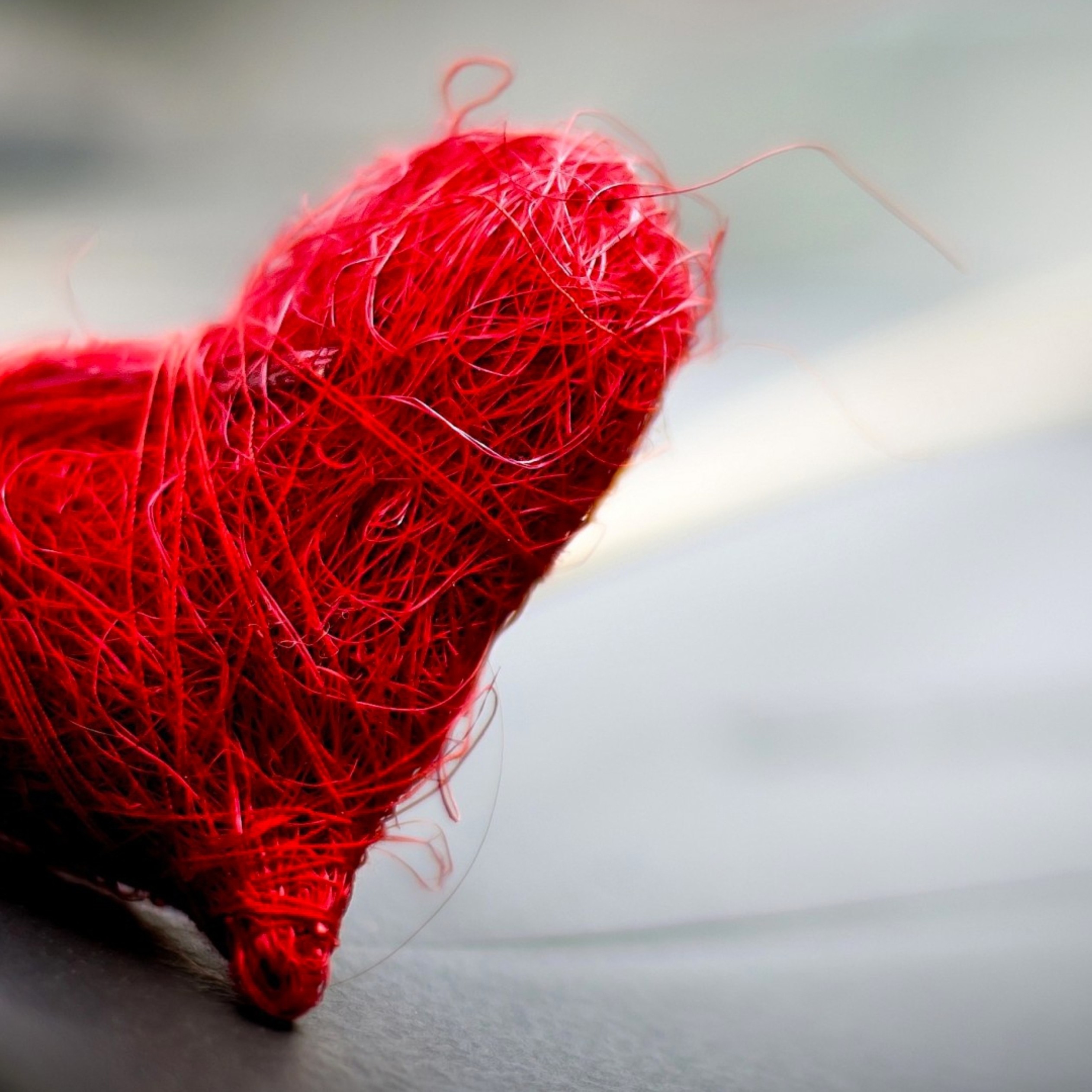 A heart made of red thread - Love wallpaper Wallpaper Download 2524x2524