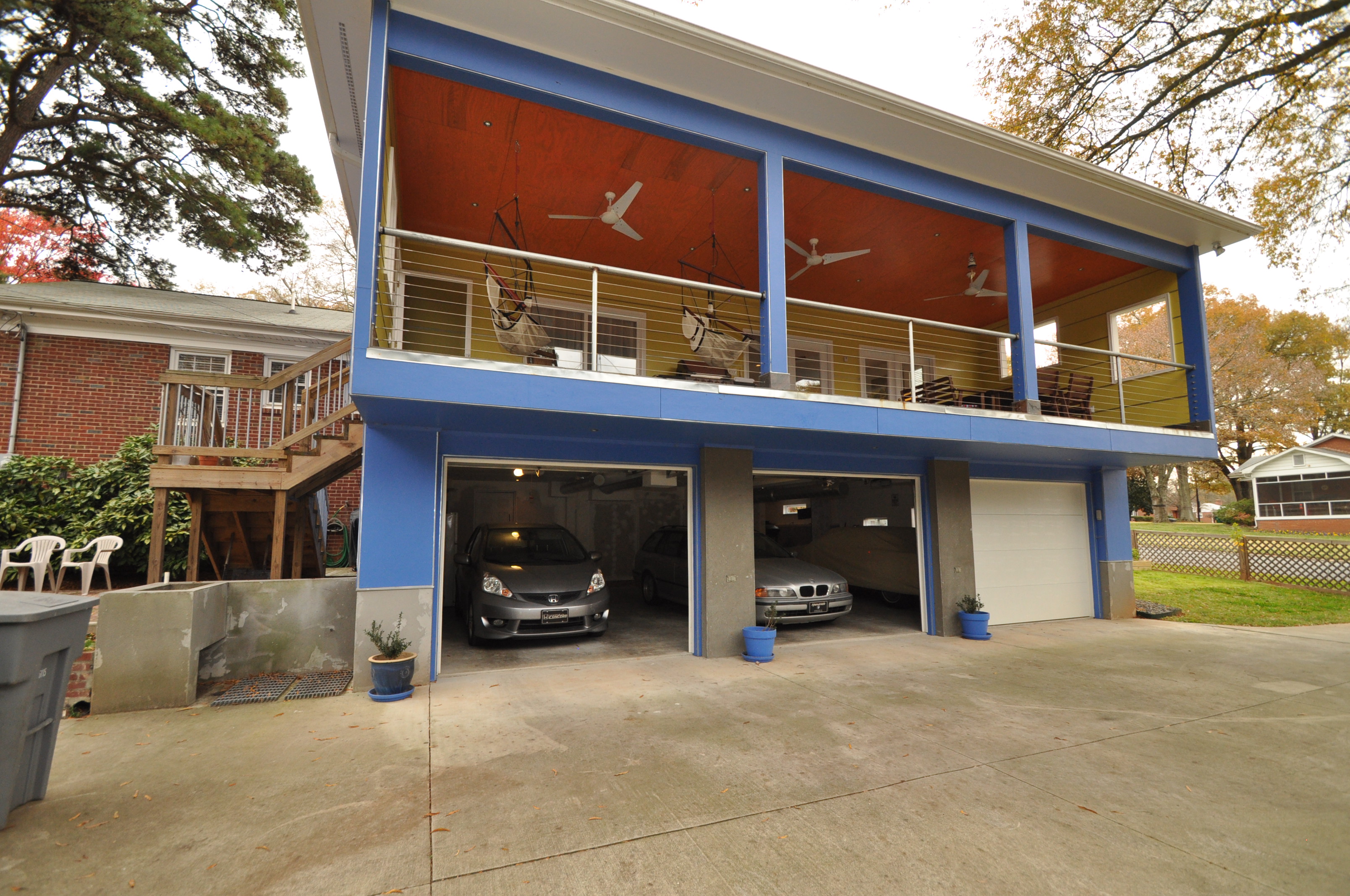 Incredible Three Roll Down Garage Doors For Three Cars Also Open ...
