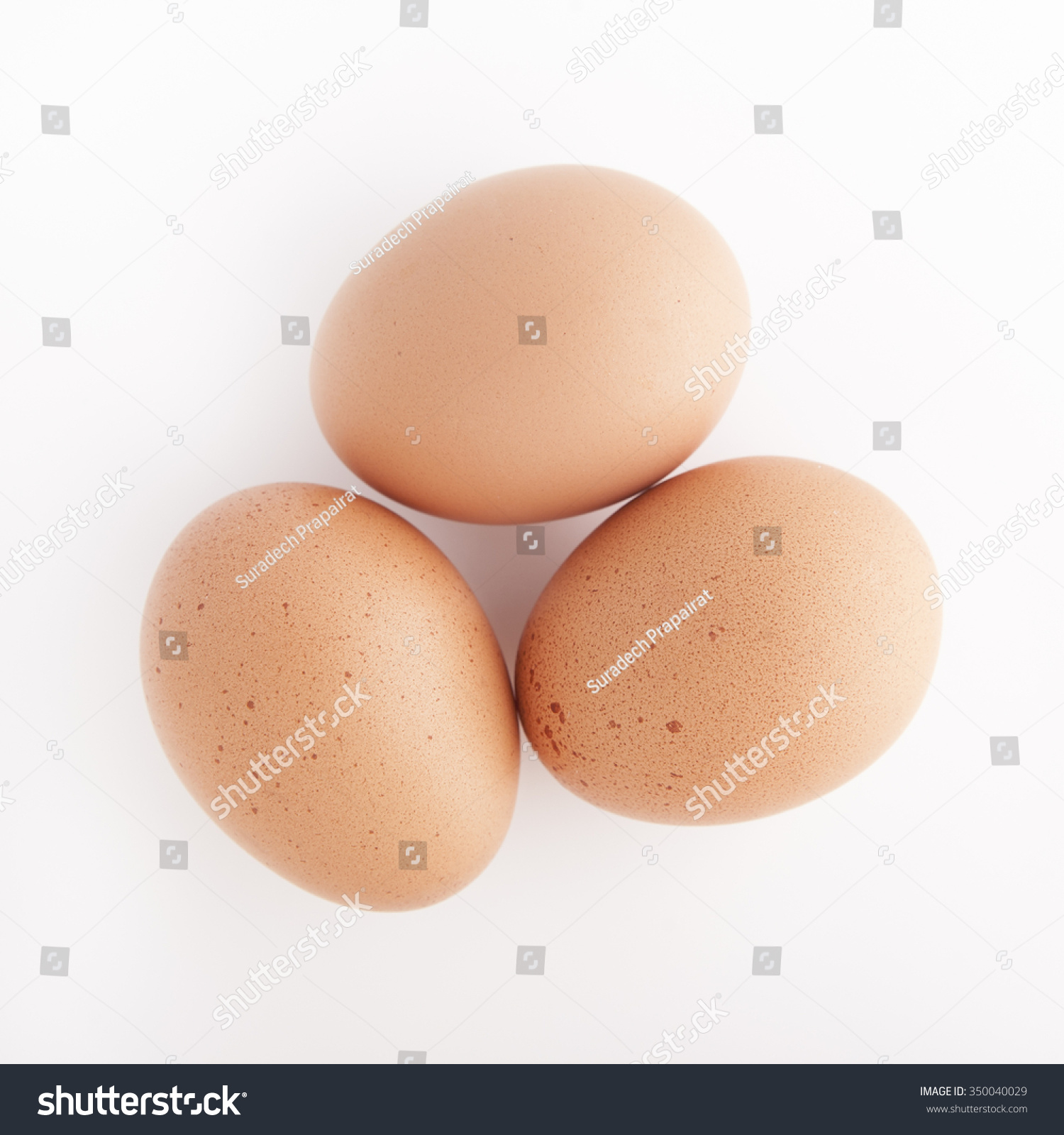 Three Eggs Isolated On White Background Stock Photo (Download Now ...