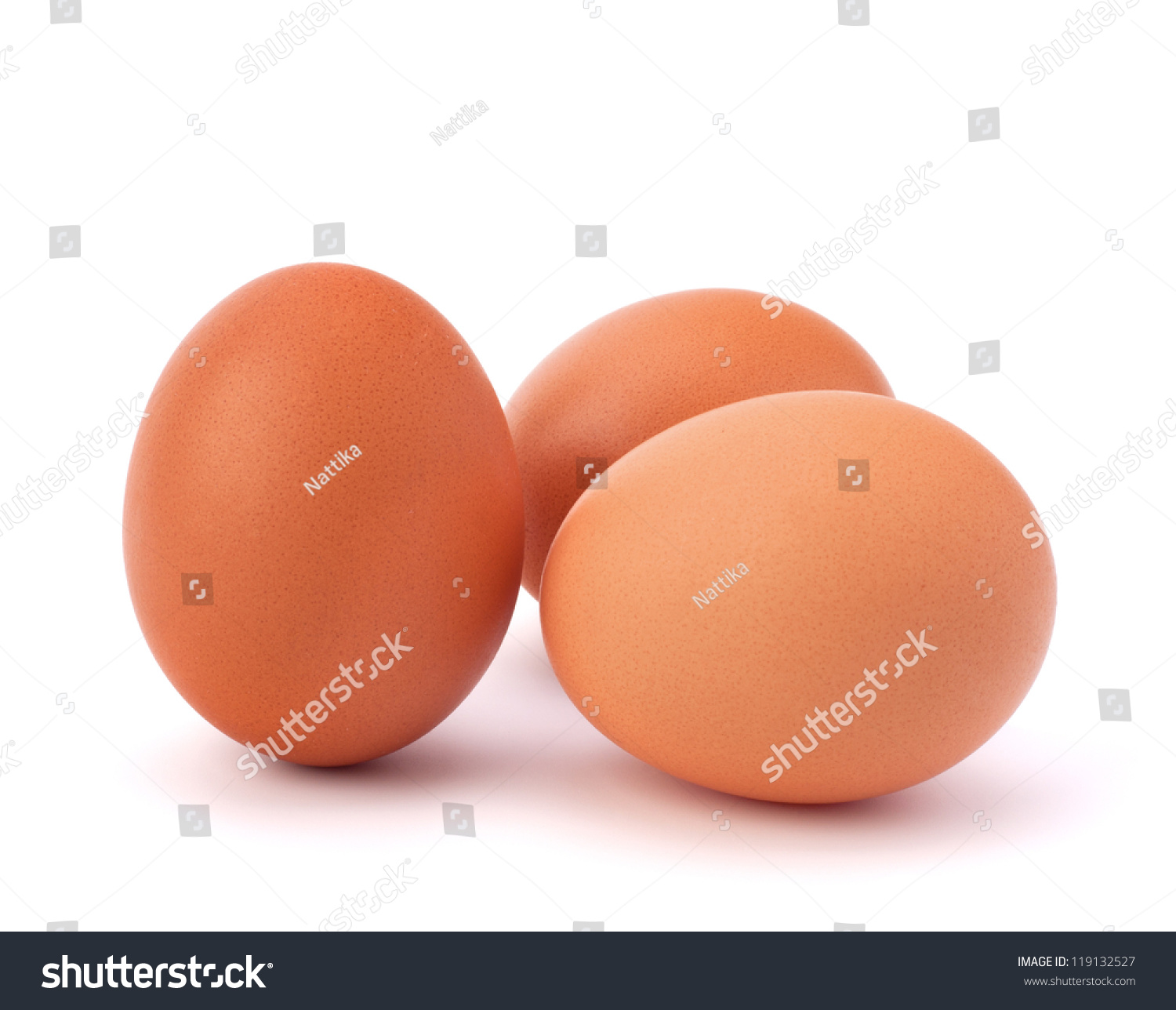 Three Eggs Isolated On White Background Stock Photo 119132527 ...