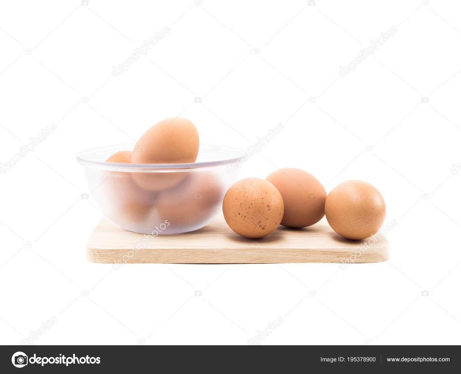 Three Eggs Eggs Cup Wood Square Isolated White Background — Stock ...