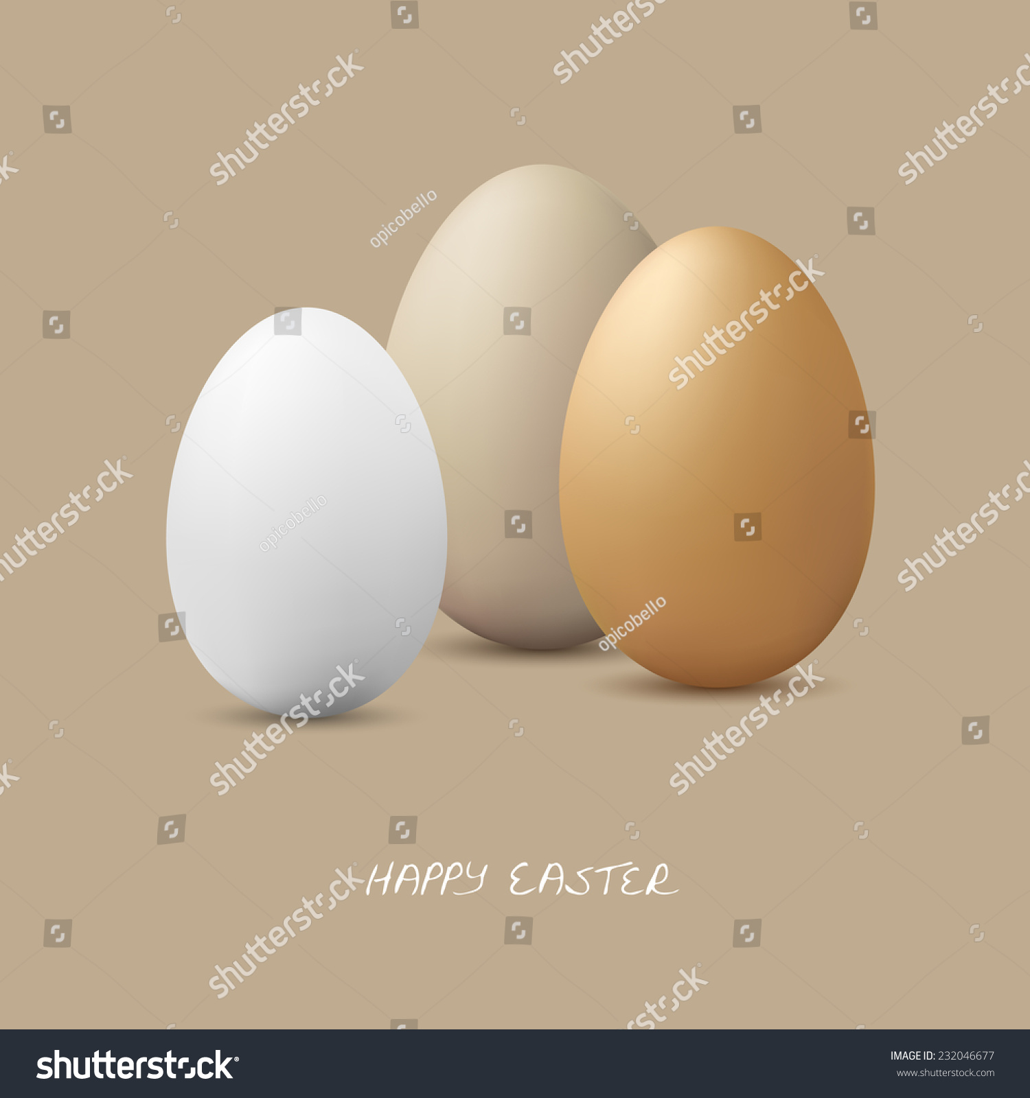 Happy Easter Three Eggs Stock Vector 232046677 - Shutterstock