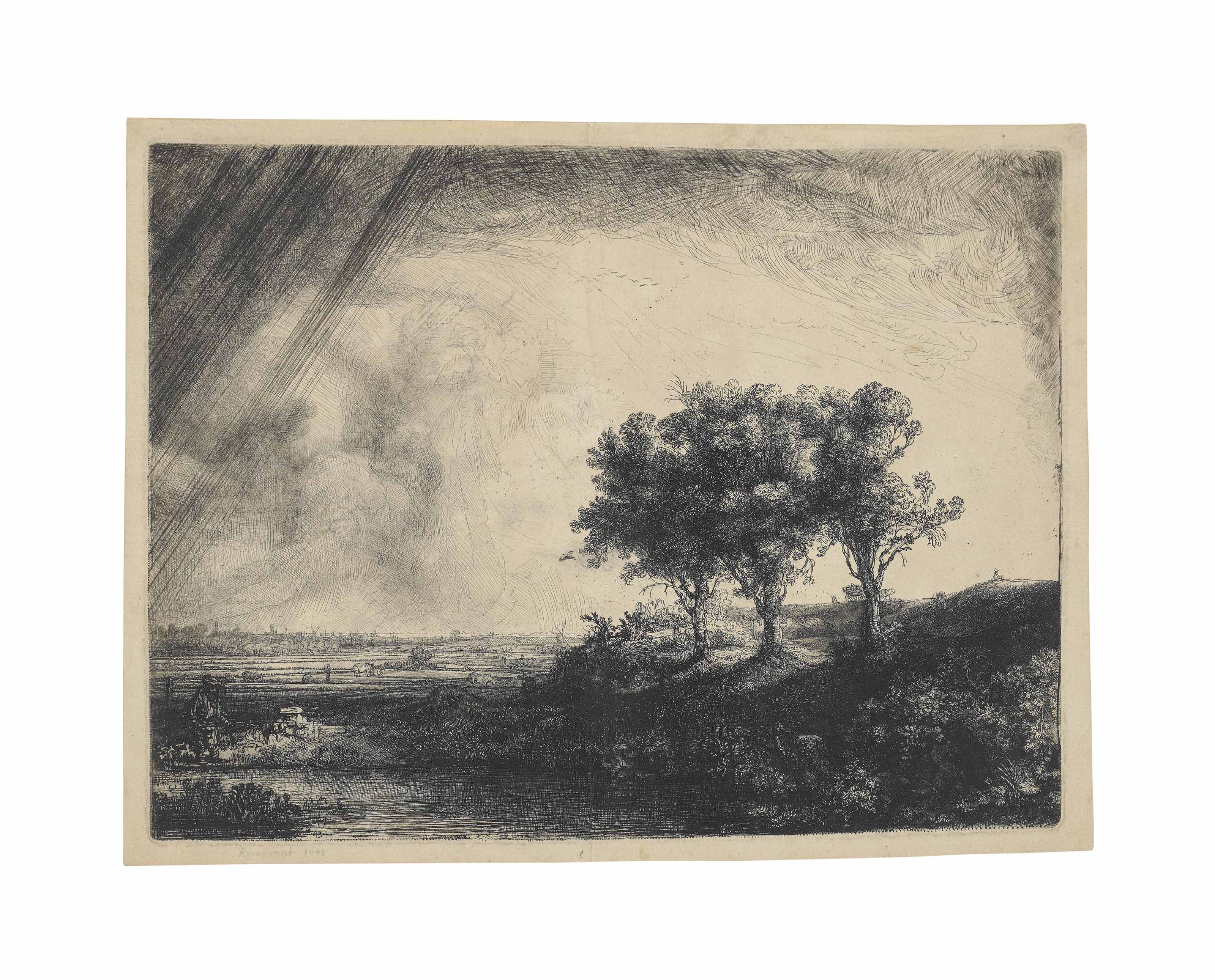 Harmensz. van Rijn Rembrandt (1606-1669) | The Three Trees (B., Holl ...