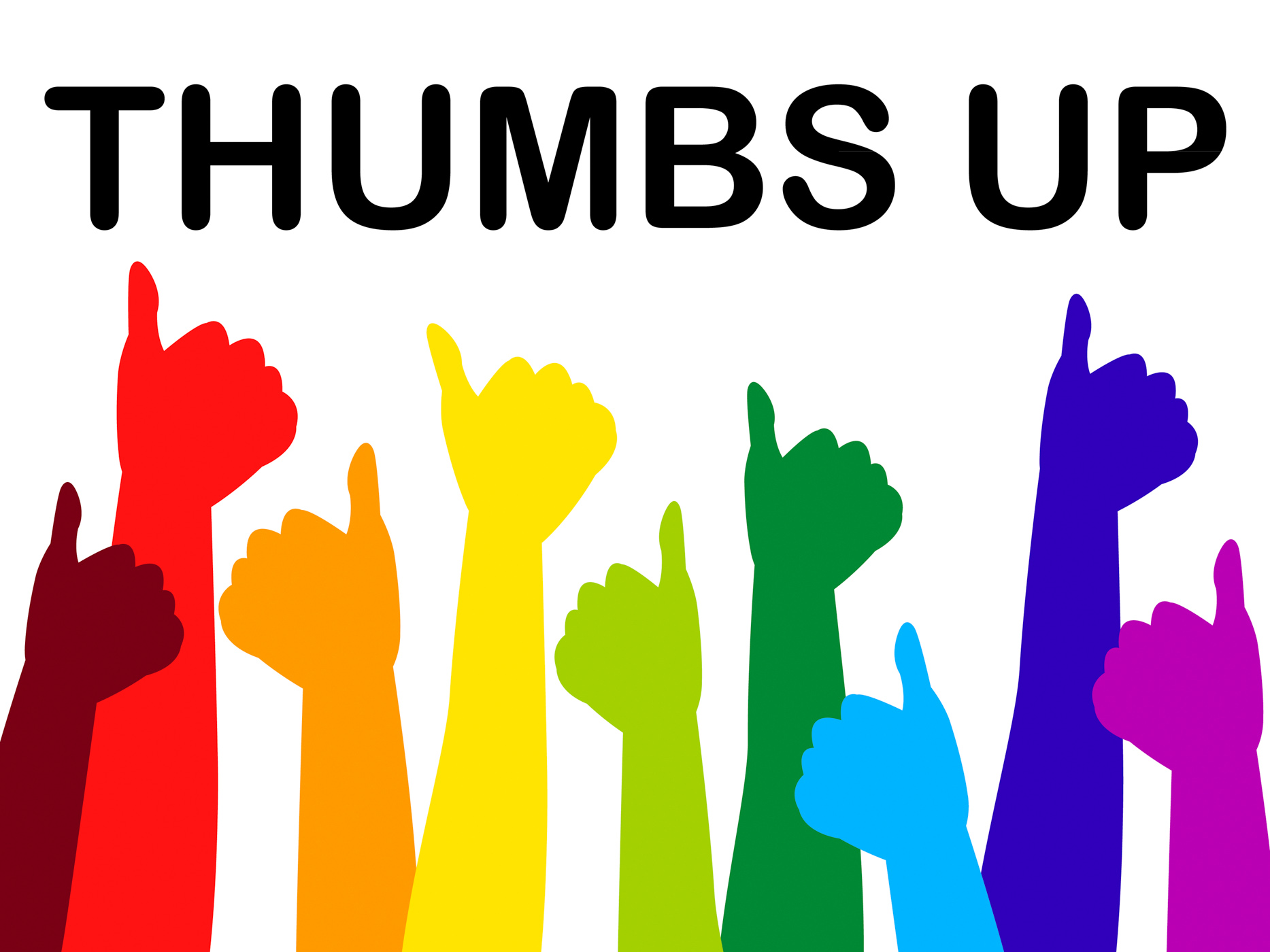 Thumbs up means all right and agree photo