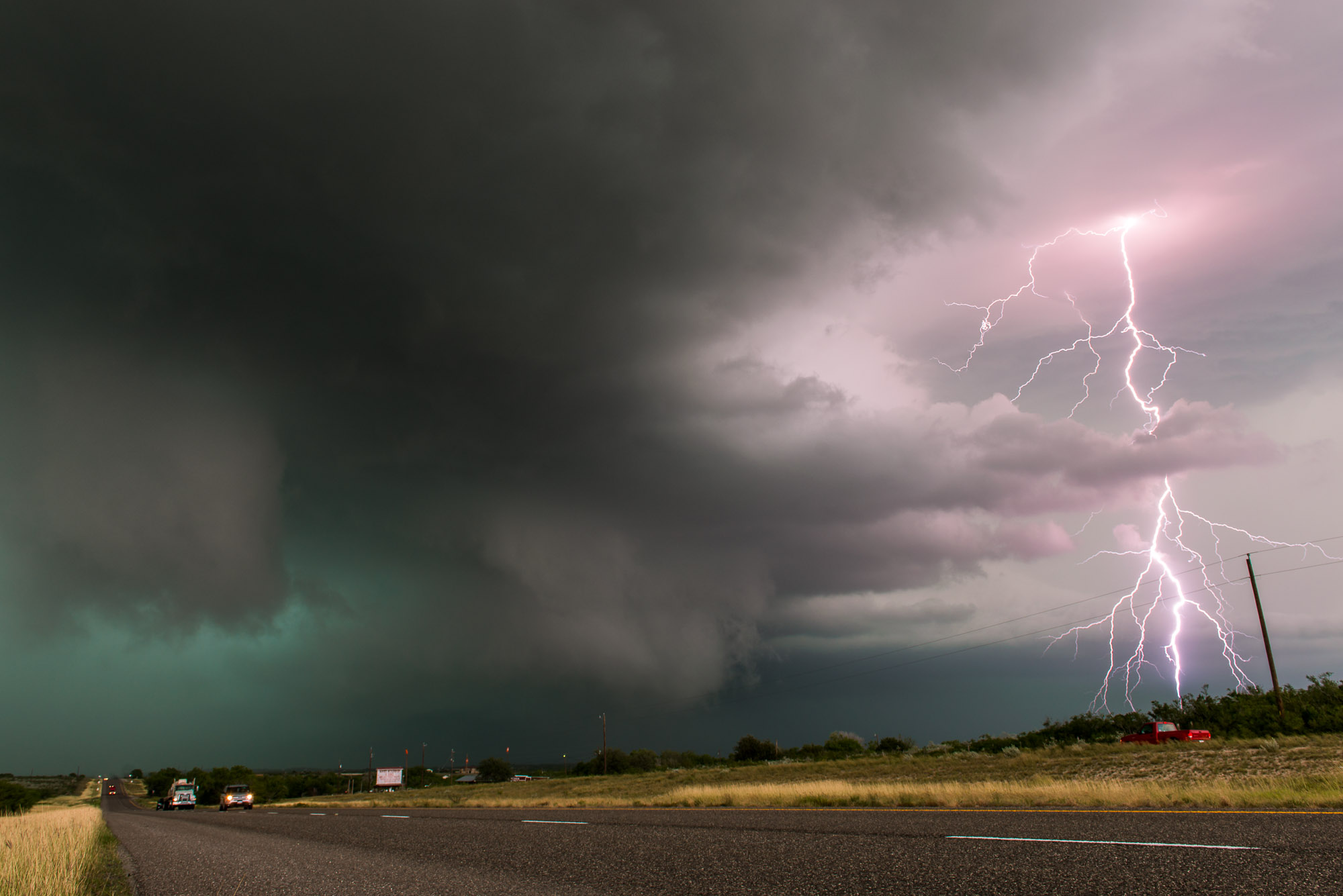 Lightning and hail storm - Alice, Texas - Fred Wasmer Photography