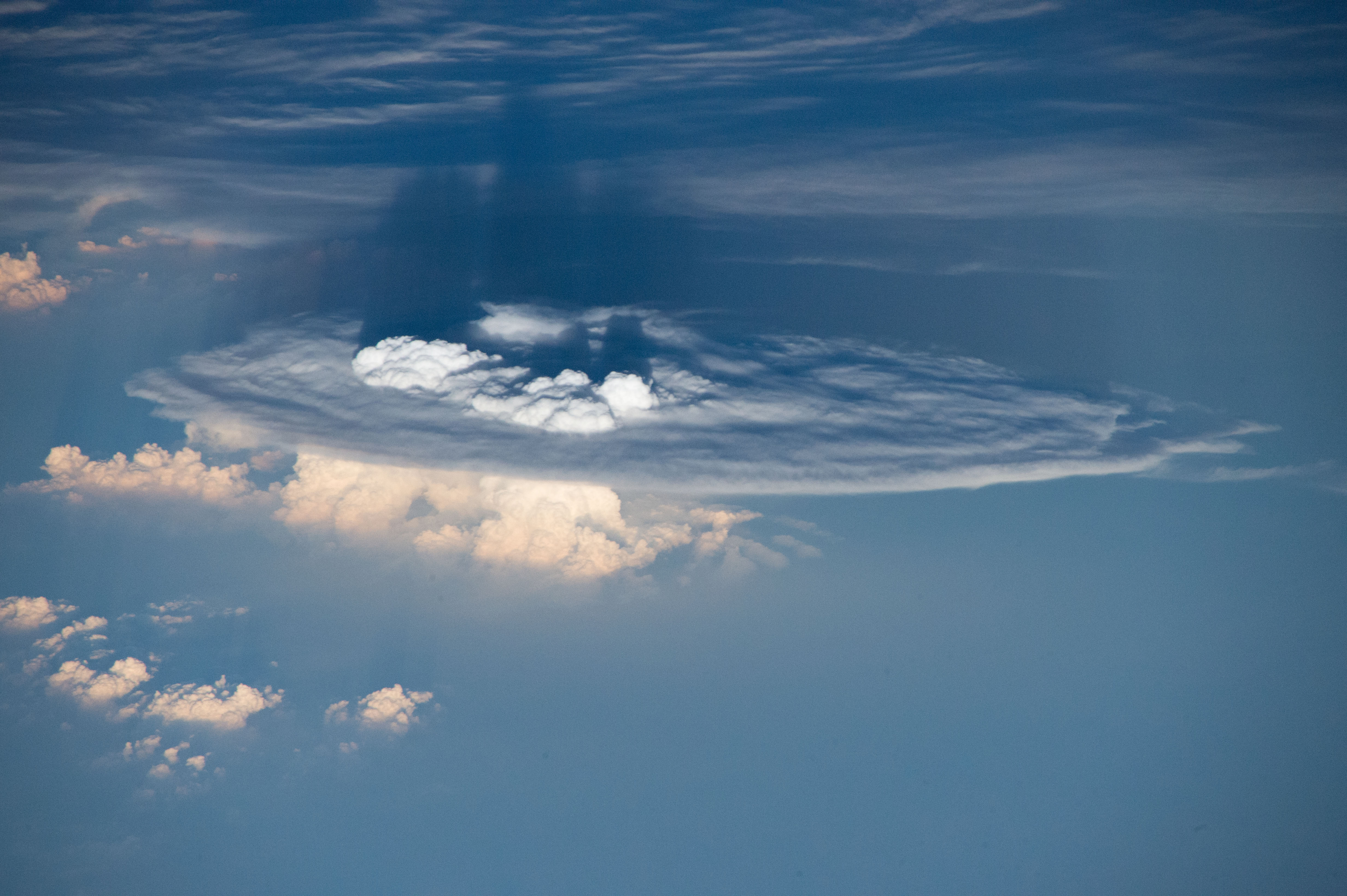A thunderstorm blowing its top, as seen from space - ImaGeo
