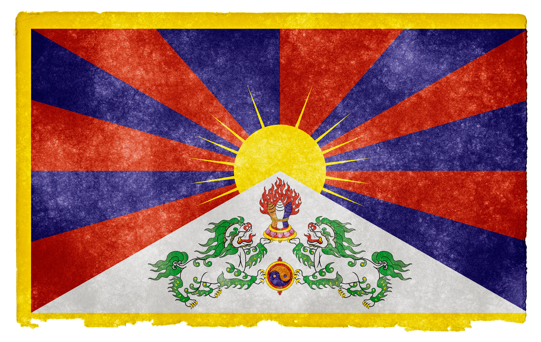 Tibet grunge flag photo