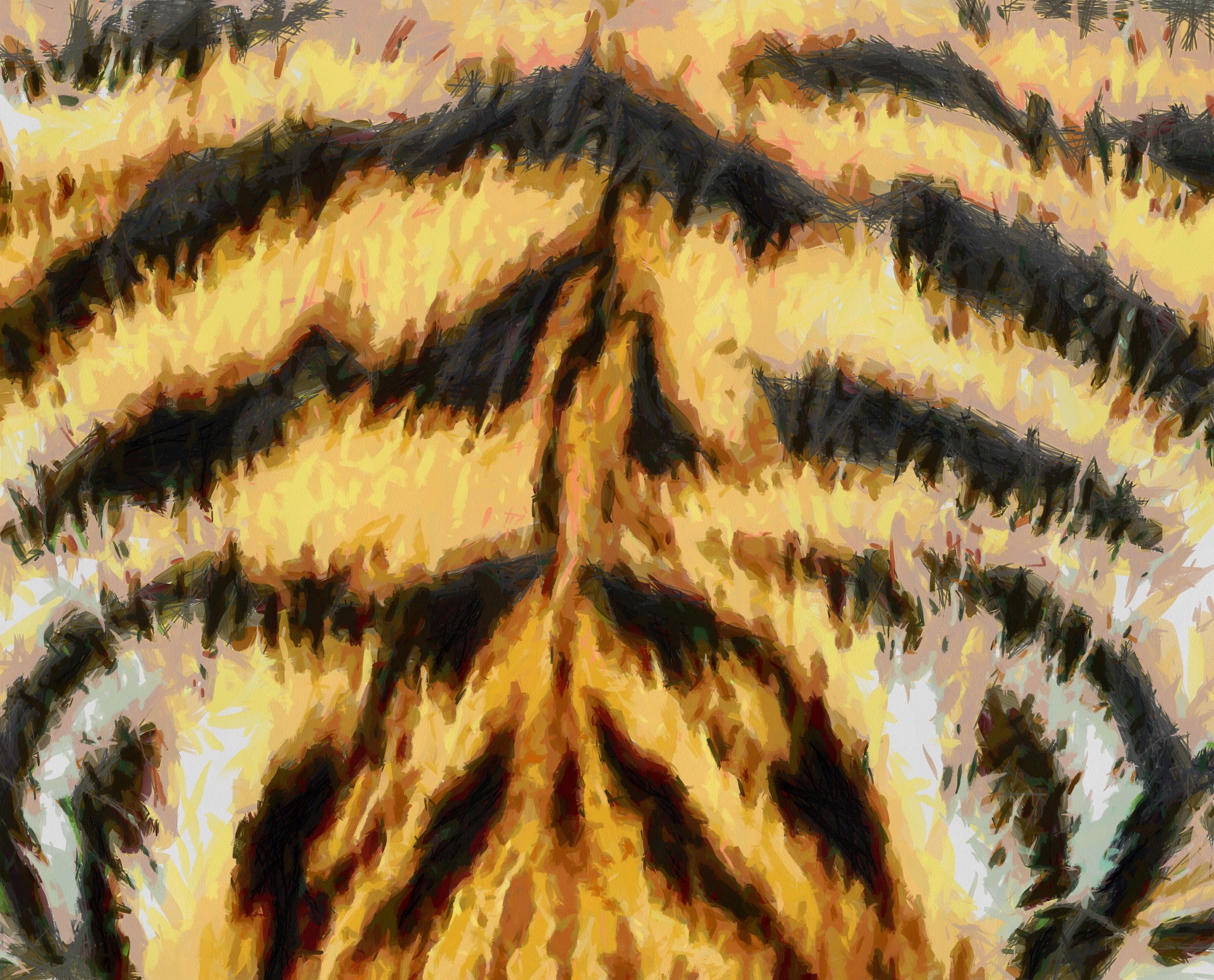 Tiger Fur Painting Free Stock Photo - Public Domain Pictures