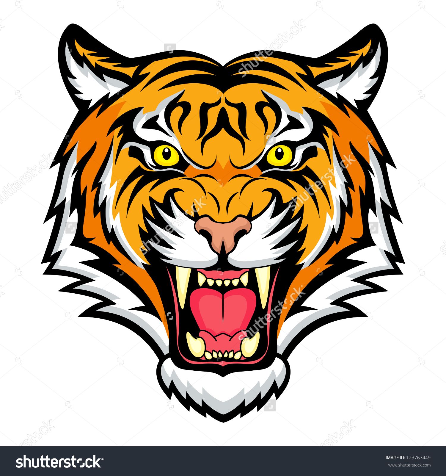 Tiger Anger. Vector Illustration Of A Tiger Head. - 123767449 ...