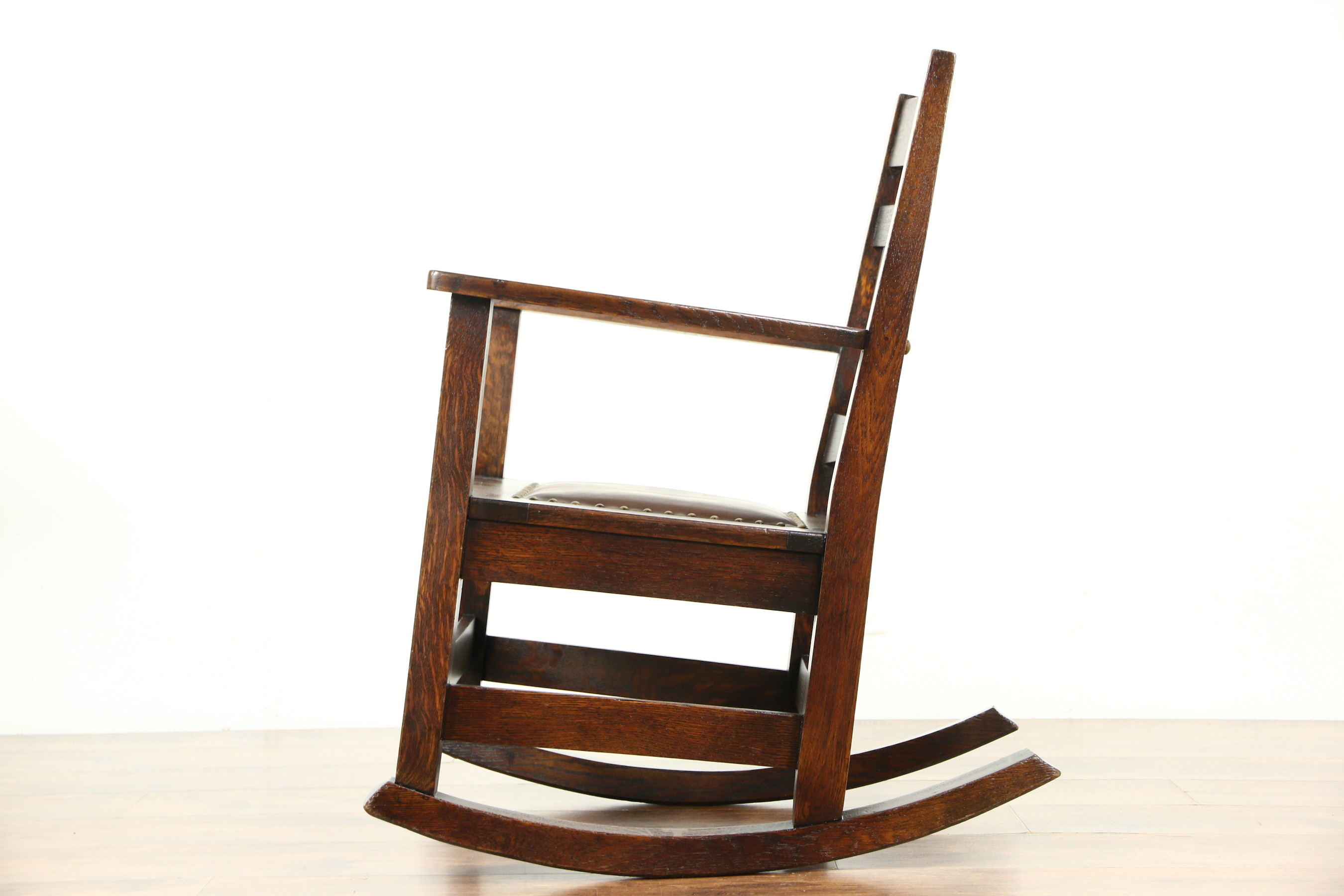 Sold Arts Crafts Mission Oak Rocking Chair Craftsman 1905 Antique ...