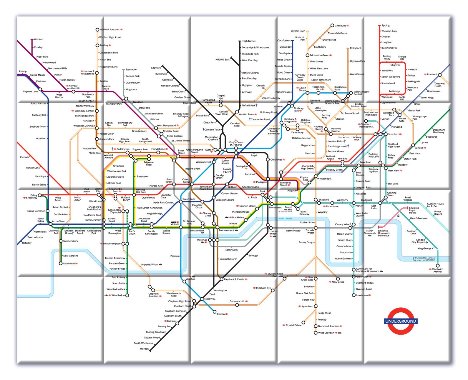 Ceramic Map Tiles - London Underground Map from Love Maps On...