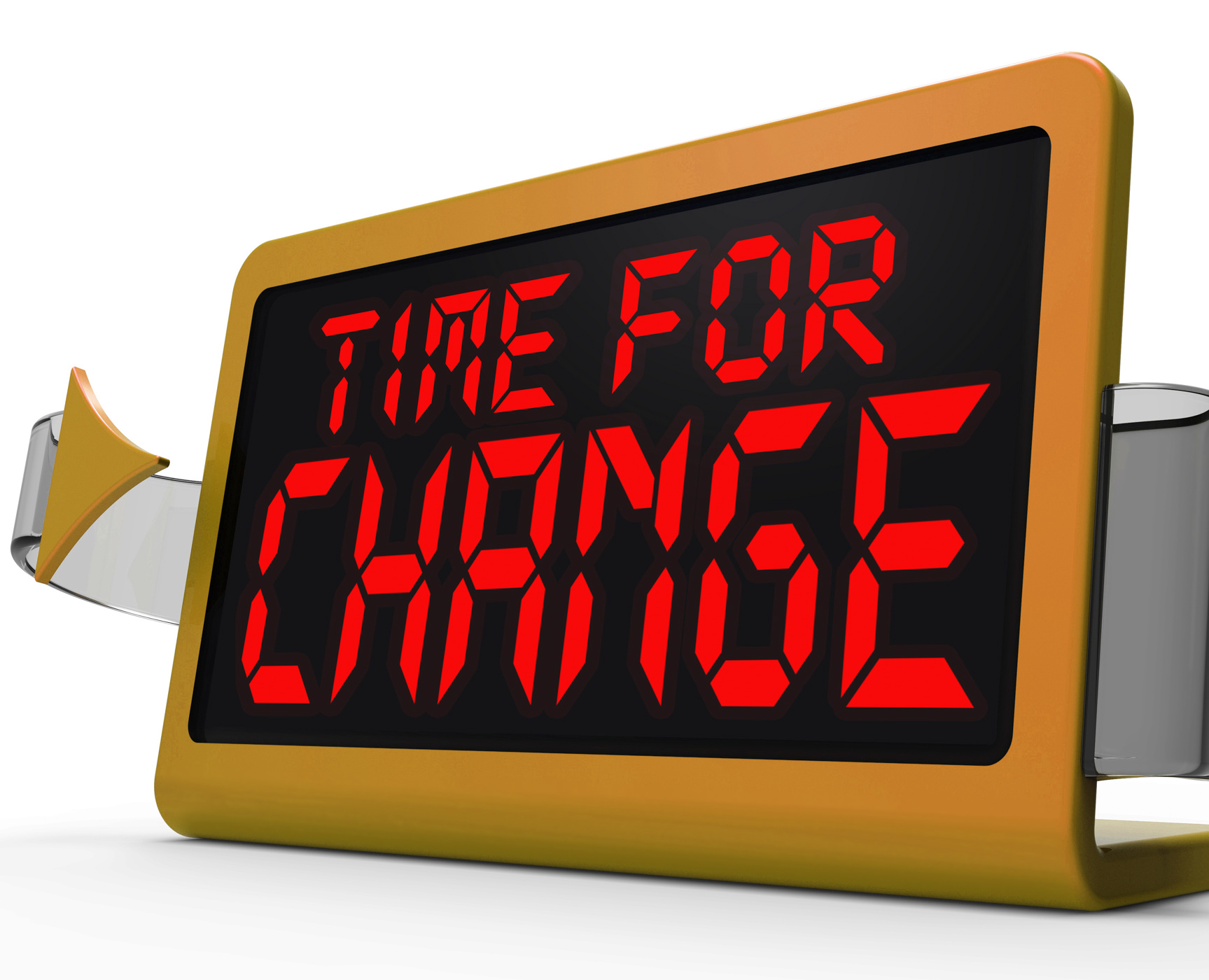 Time for change clock shows revision new strategy and goals photo