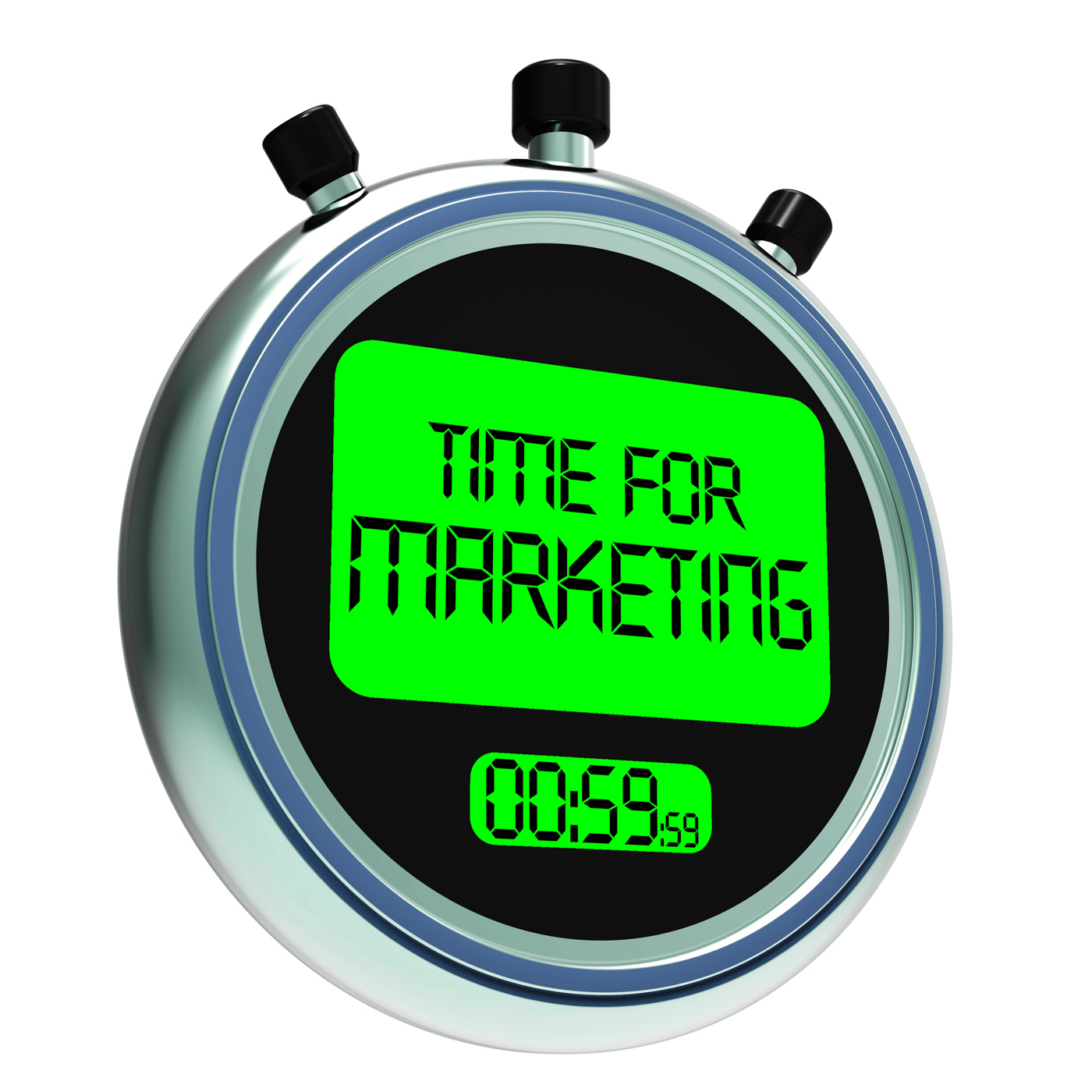 Time for marketing message means advertising and sales photo