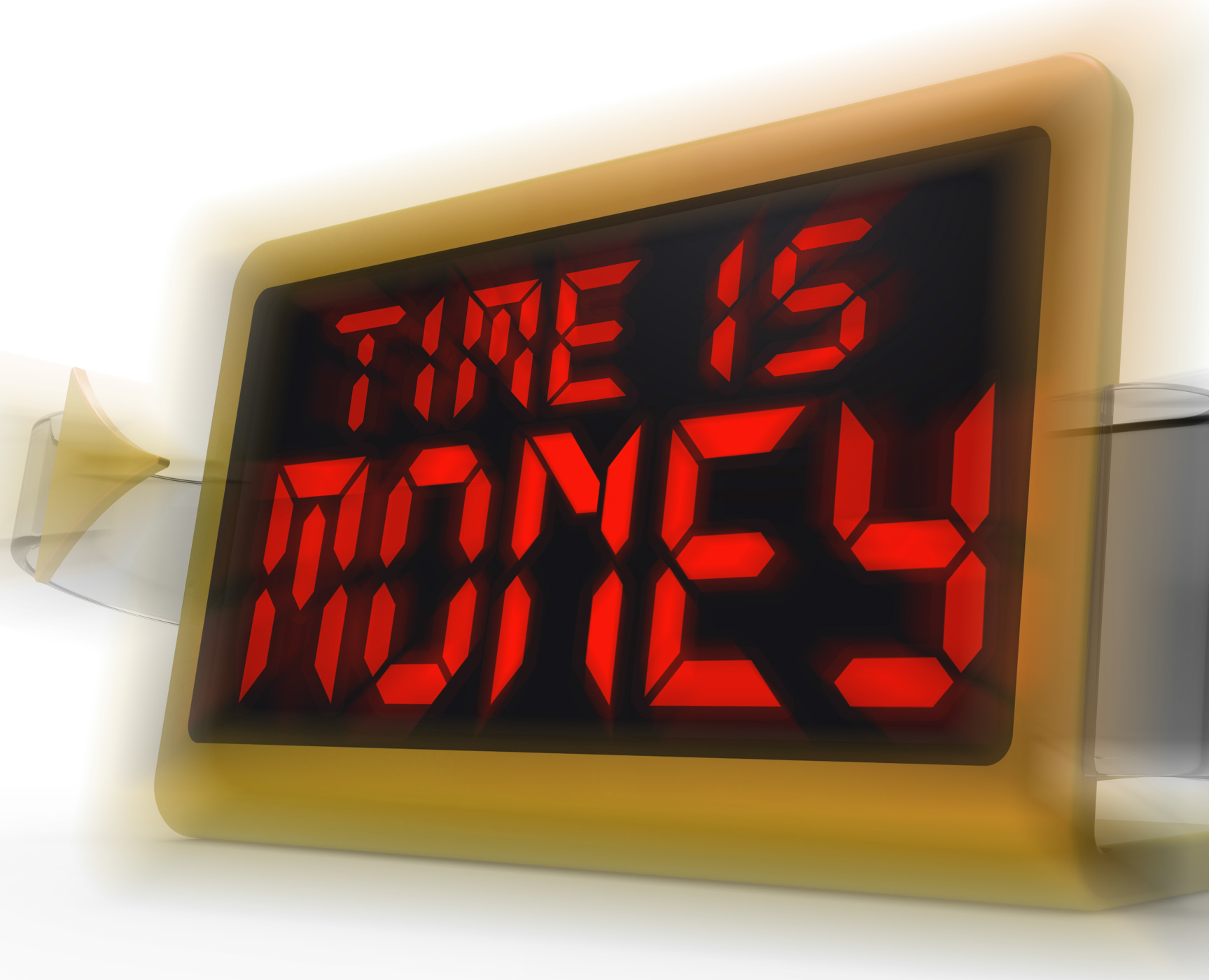 Time is money digital clock shows valuable and important resource photo
