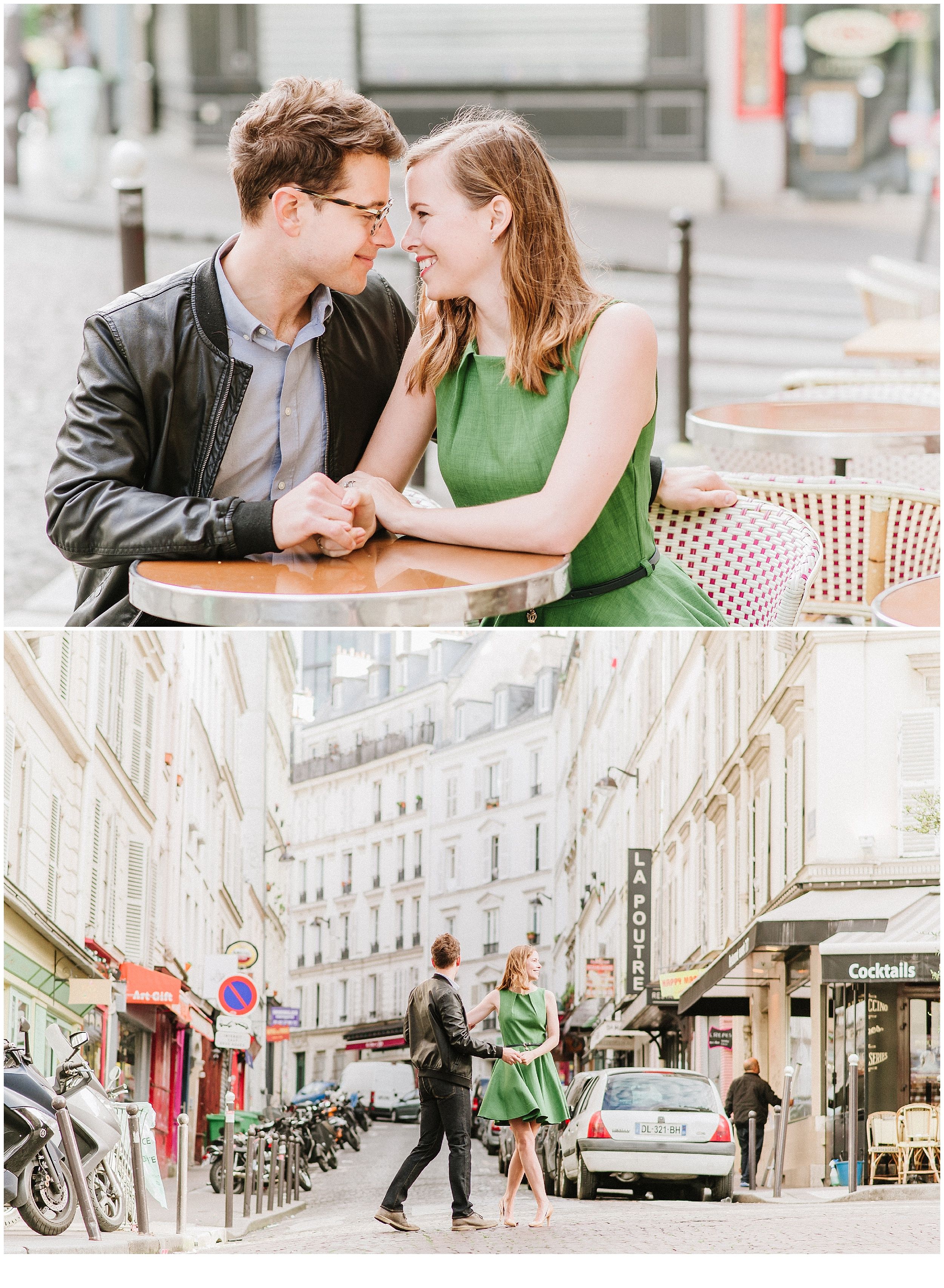Romantic Montmartre Couple Green Dress Paris Street Style | NJP ...