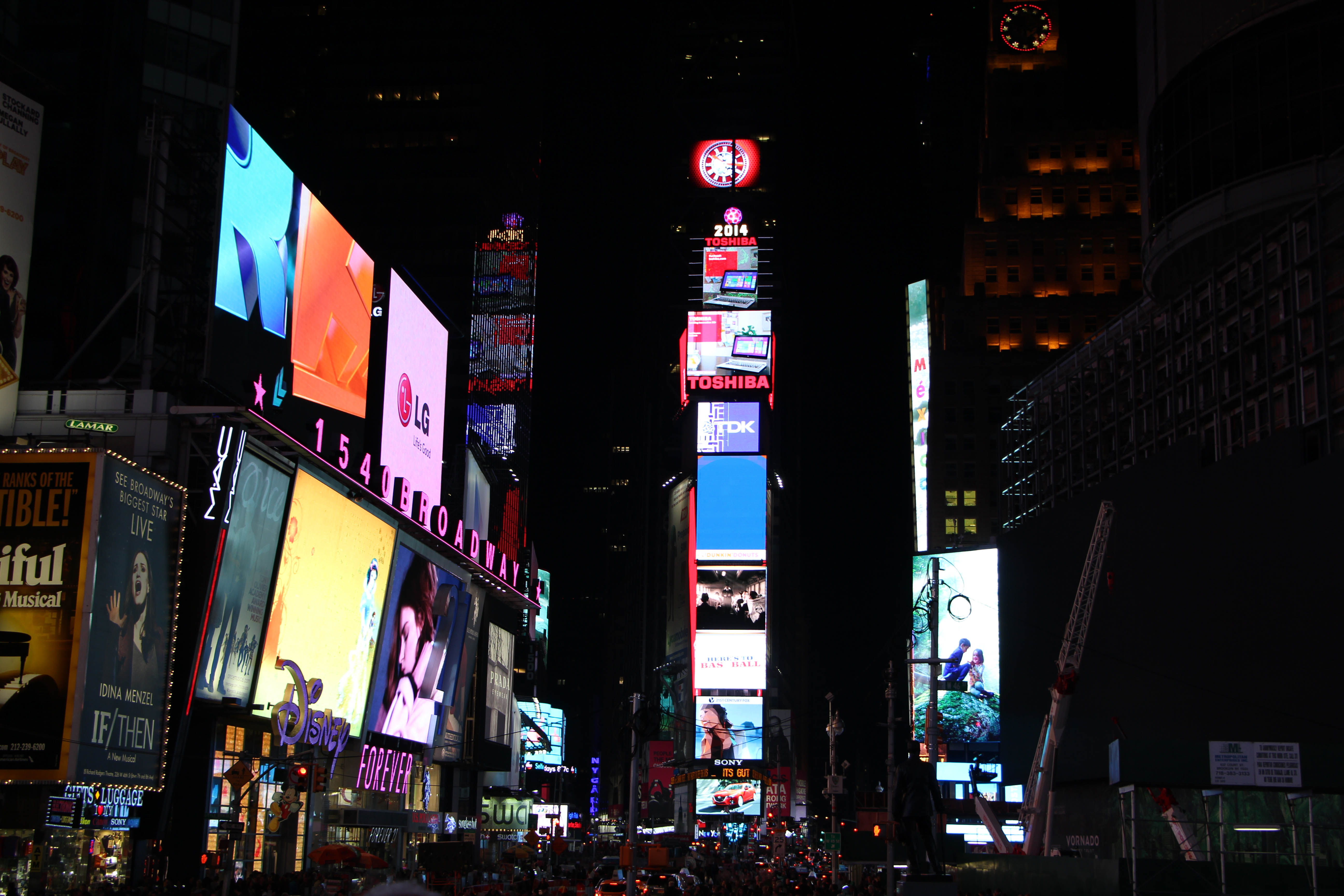 Times square at night photo