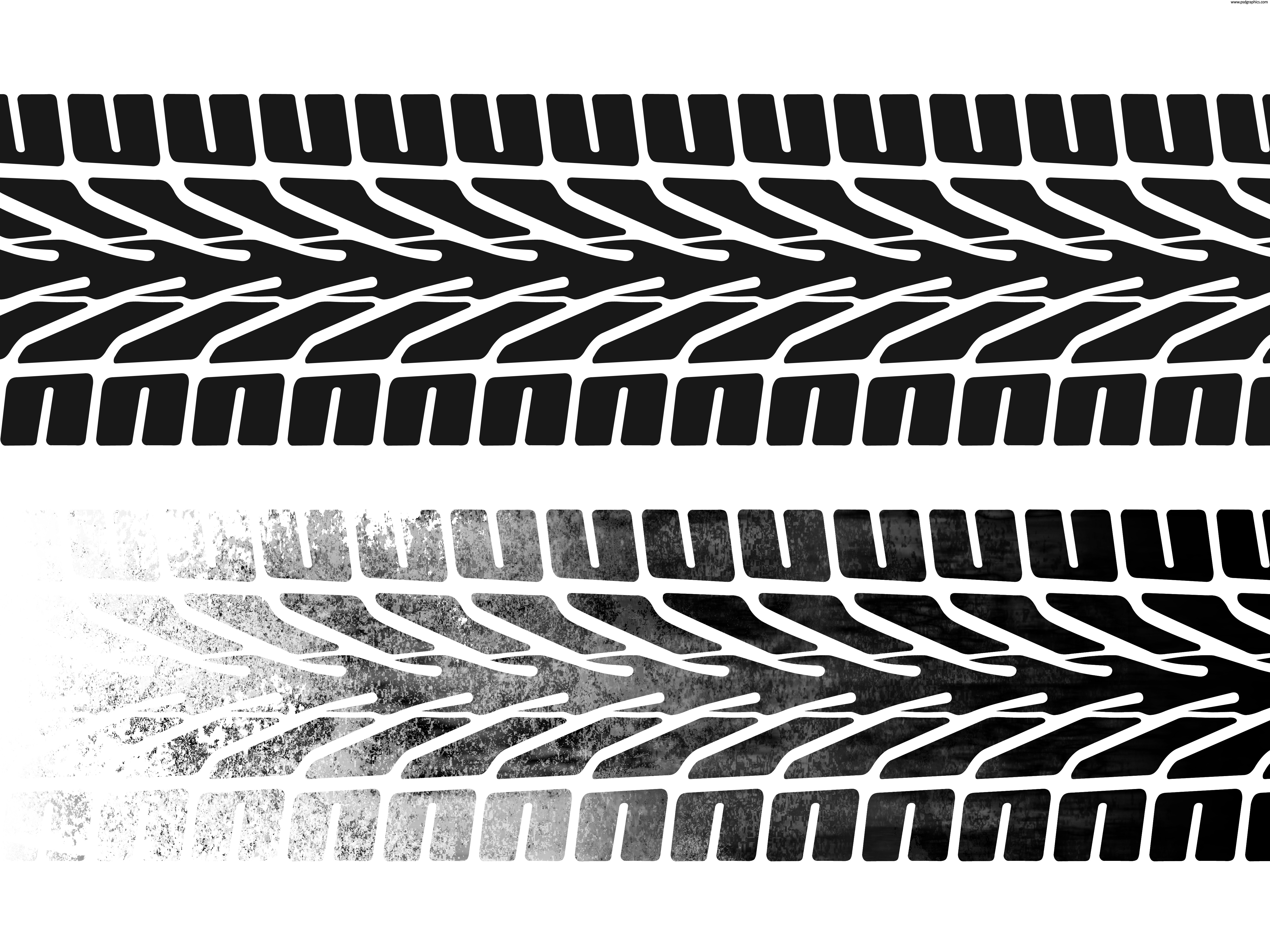 Tire tracks on white | PSDGraphics - Hanslodge Cliparts