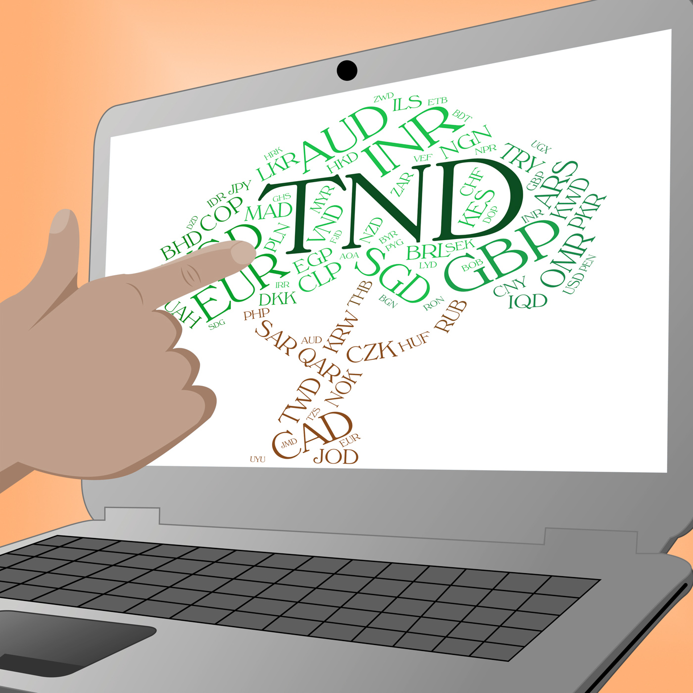 Tnd currency shows worldwide trading and broker photo