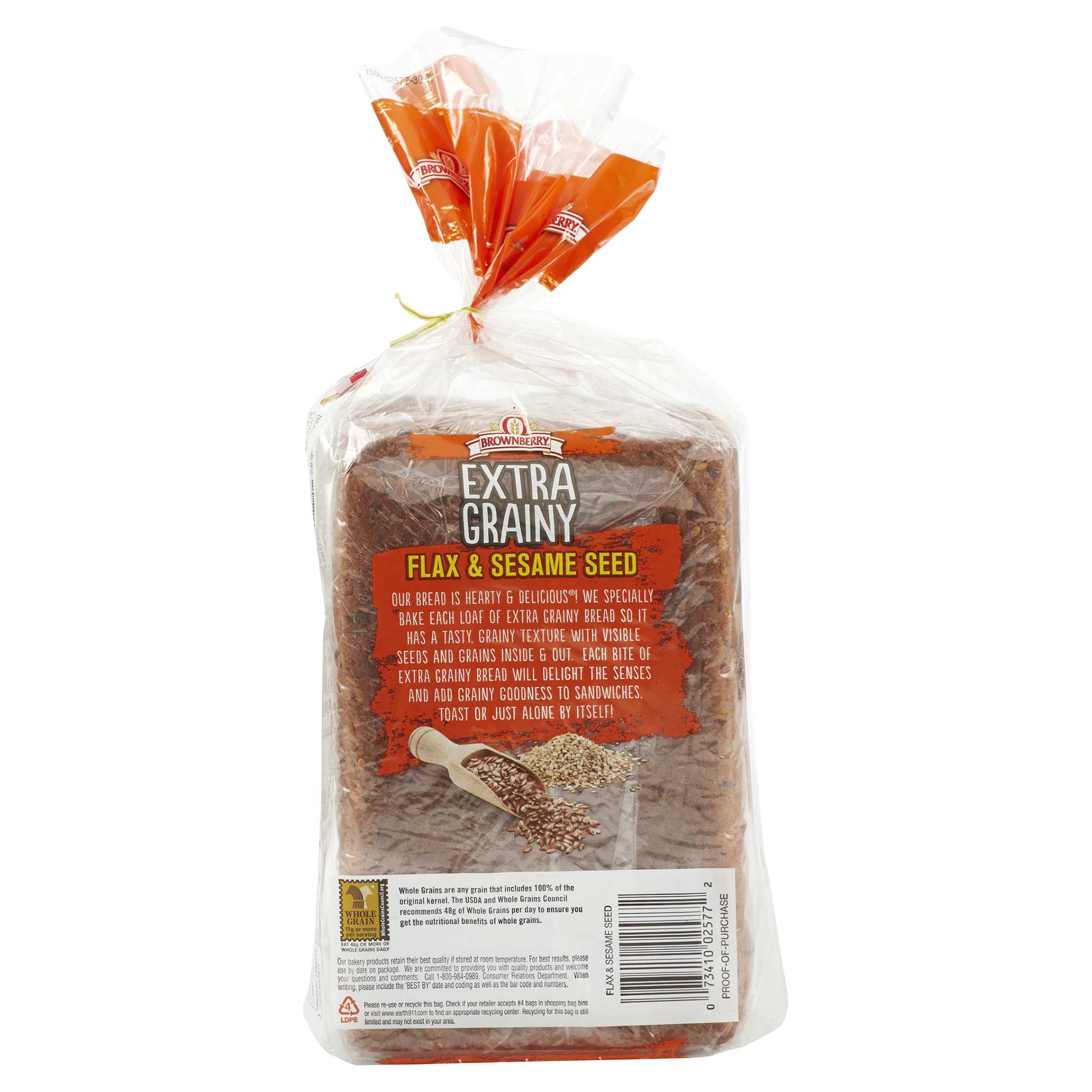 Brownberry Extra Grainy Flax & Sesame Seed Bread 24 oz | Meijer.com