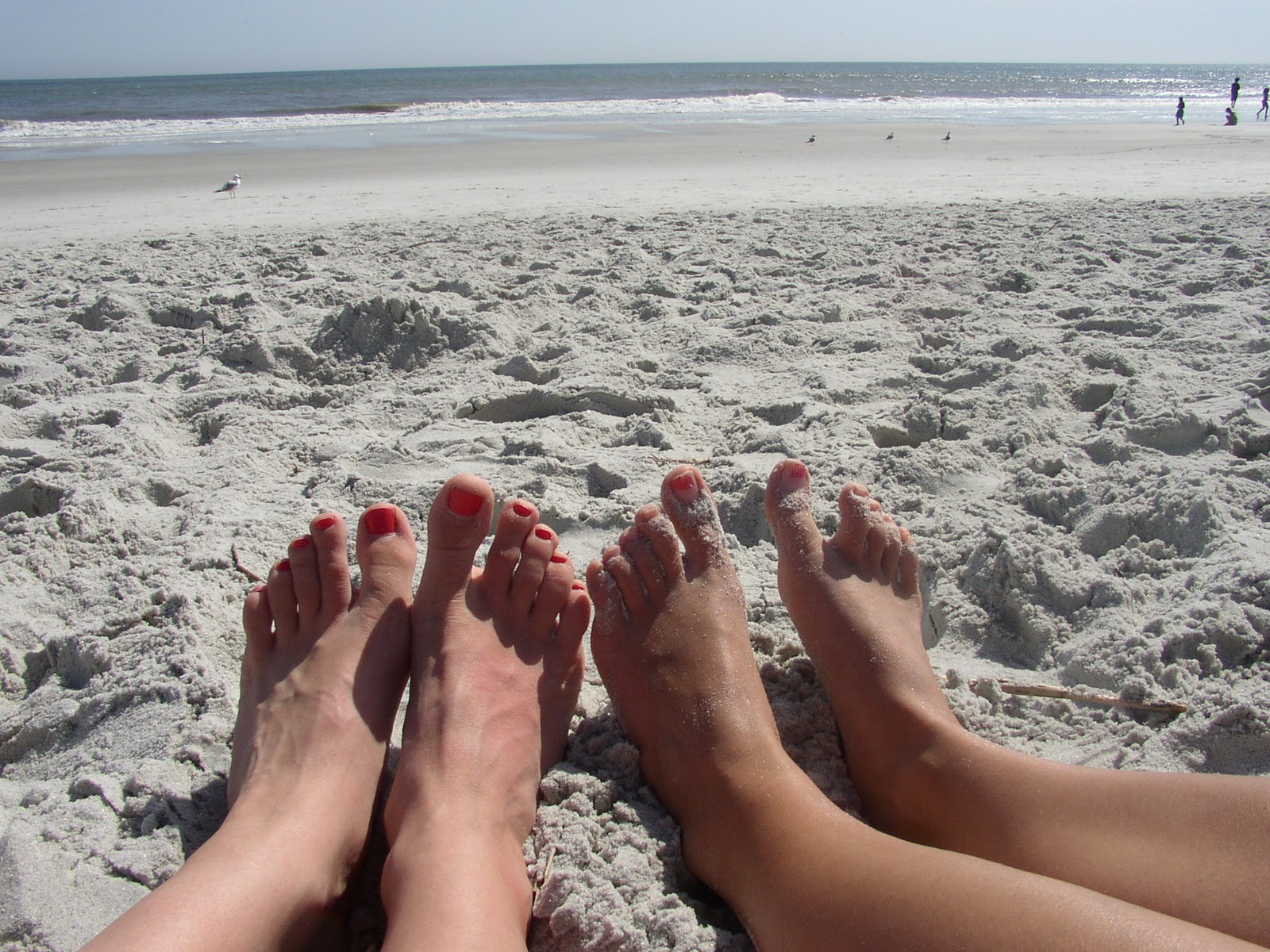 Toes in sand photo