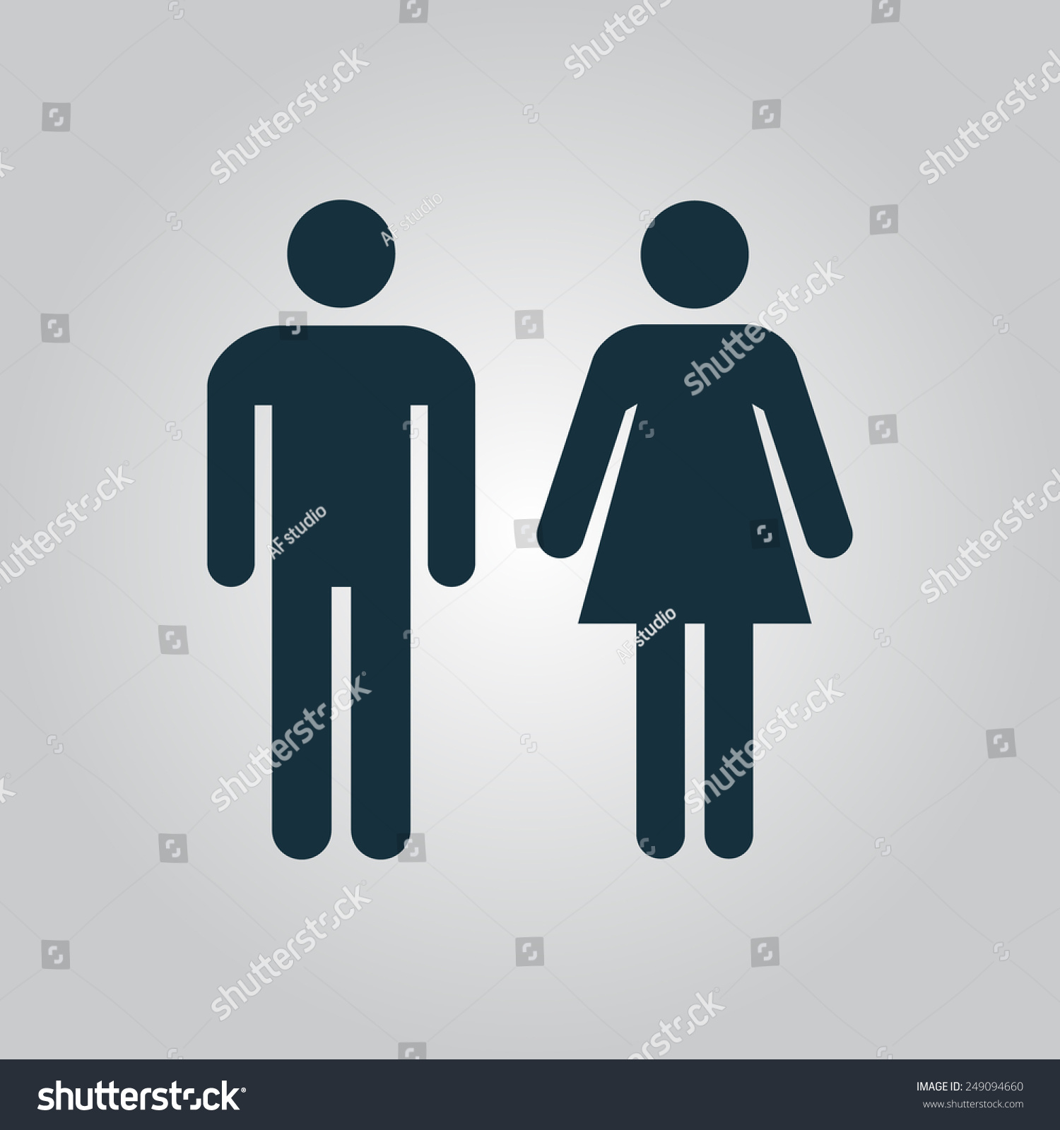 Vector Man Woman Icons Toilet Sign Stock Vector 249094660 - Shutterstock